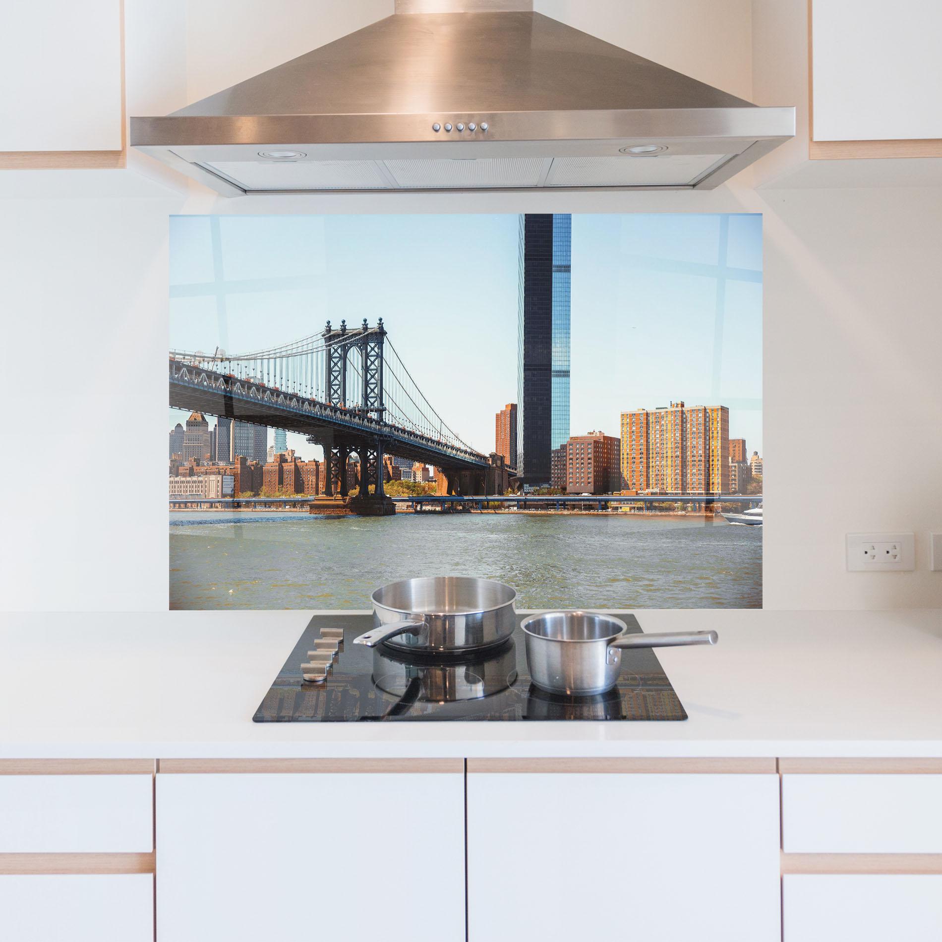 Panou Sticla Bucatarie Big City Bridge mockup 5