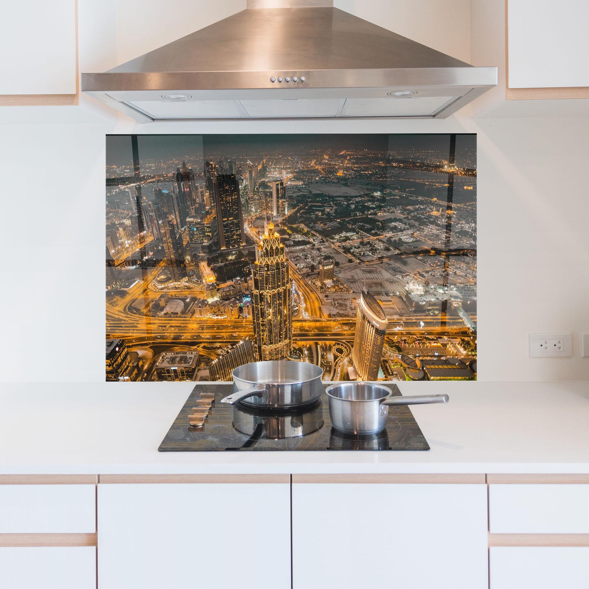 Panou Sticla Bucatarie Dubai Lights mockup 5