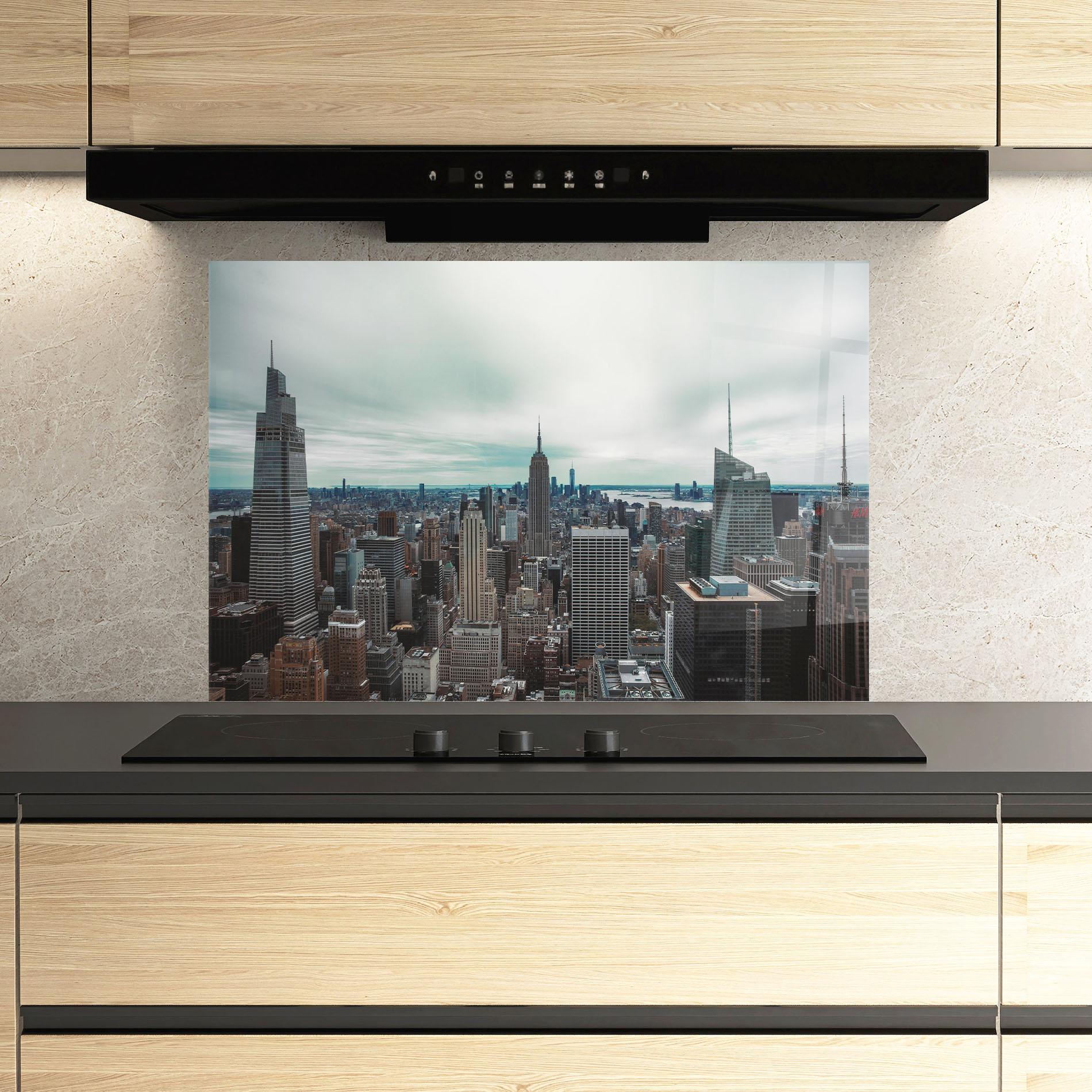 Panou Sticla Bucatarie Beautiful High Building mockup 3