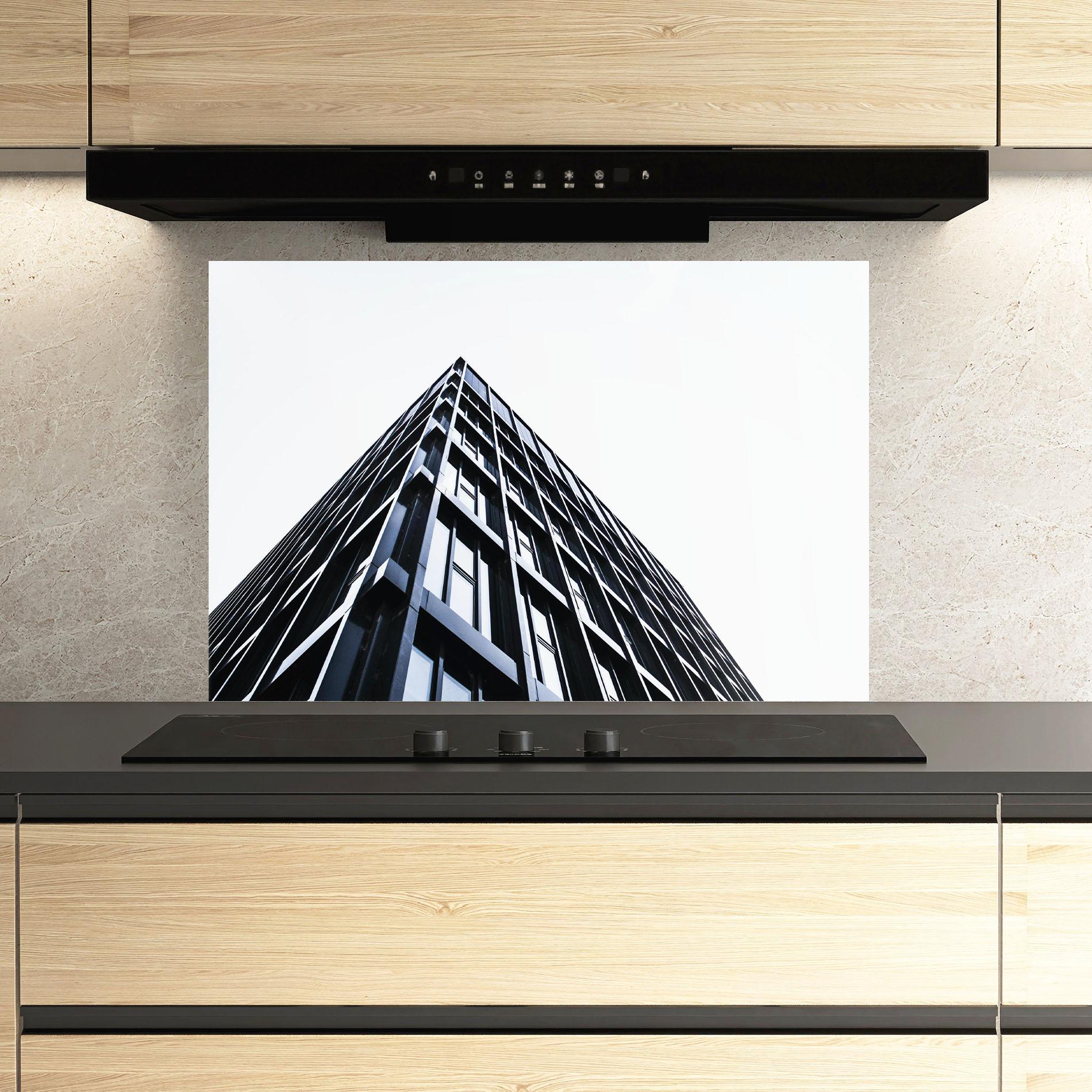 Panou Sticla Bucatarie Big Black Building mockup 3