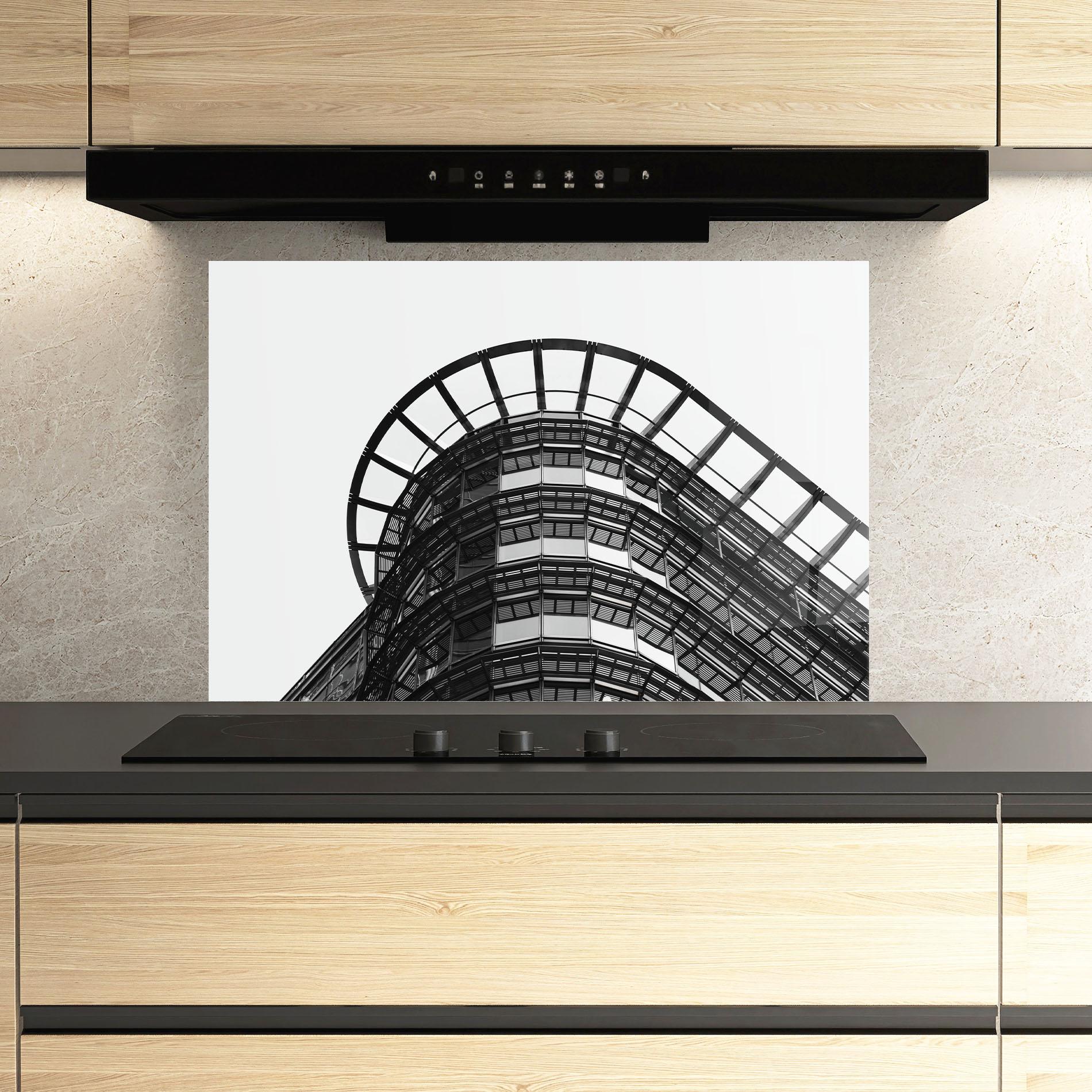 Panou Sticla Bucatarie Circle Grey Tower mockup 3