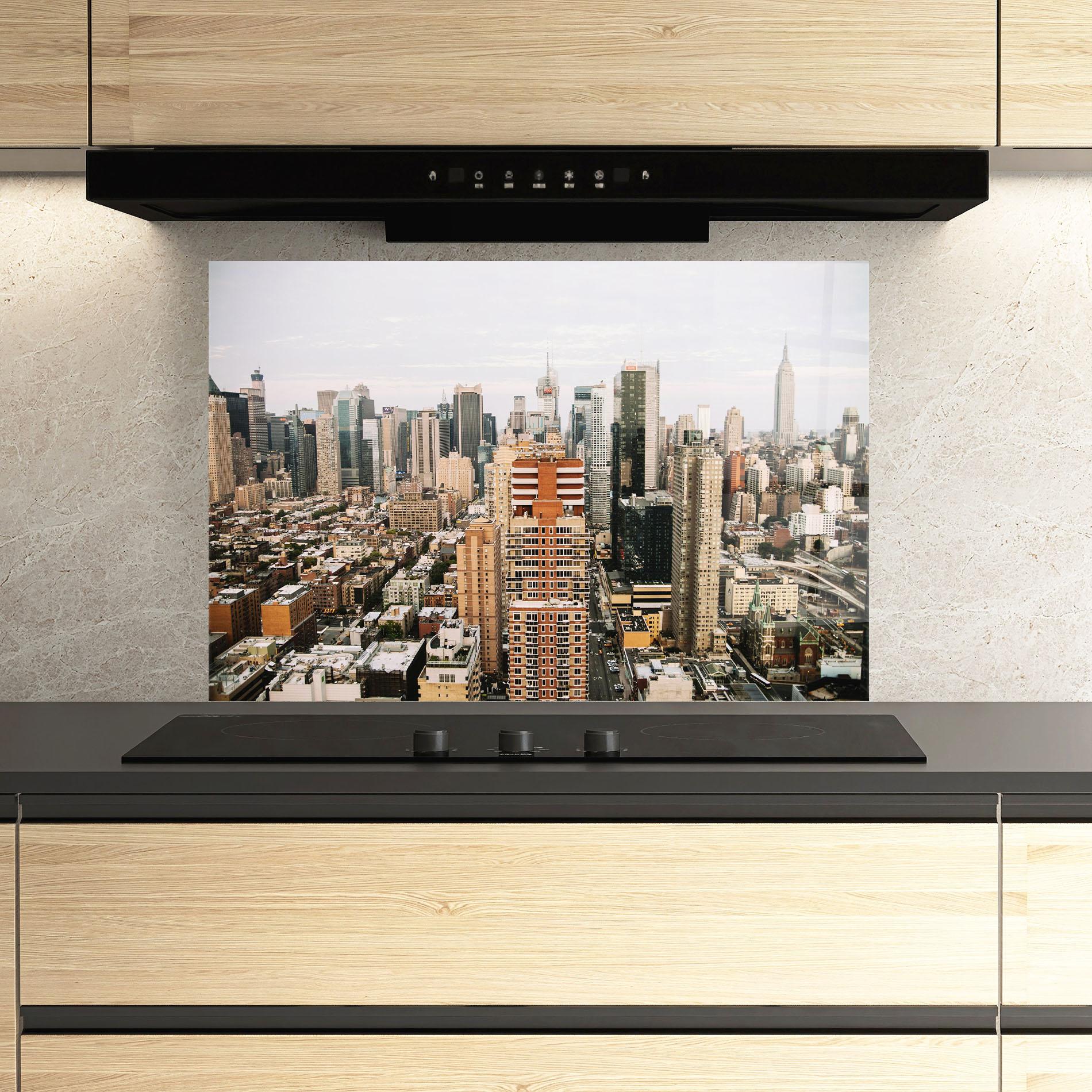 Panou Sticla Bucatarie Cream Orange Building mockup 3