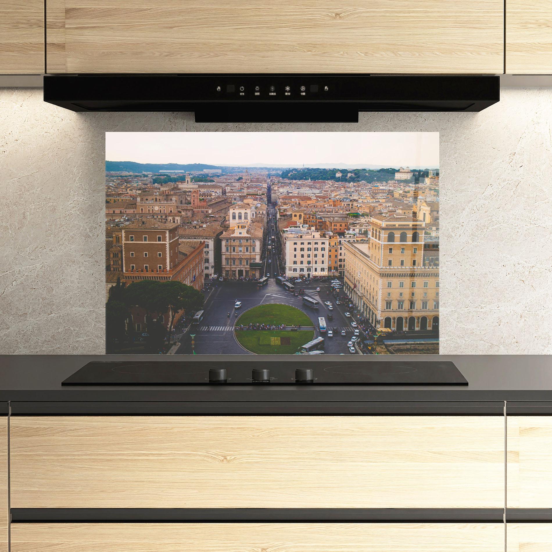 Panou Sticla Bucatarie Green Circle City mockup 3