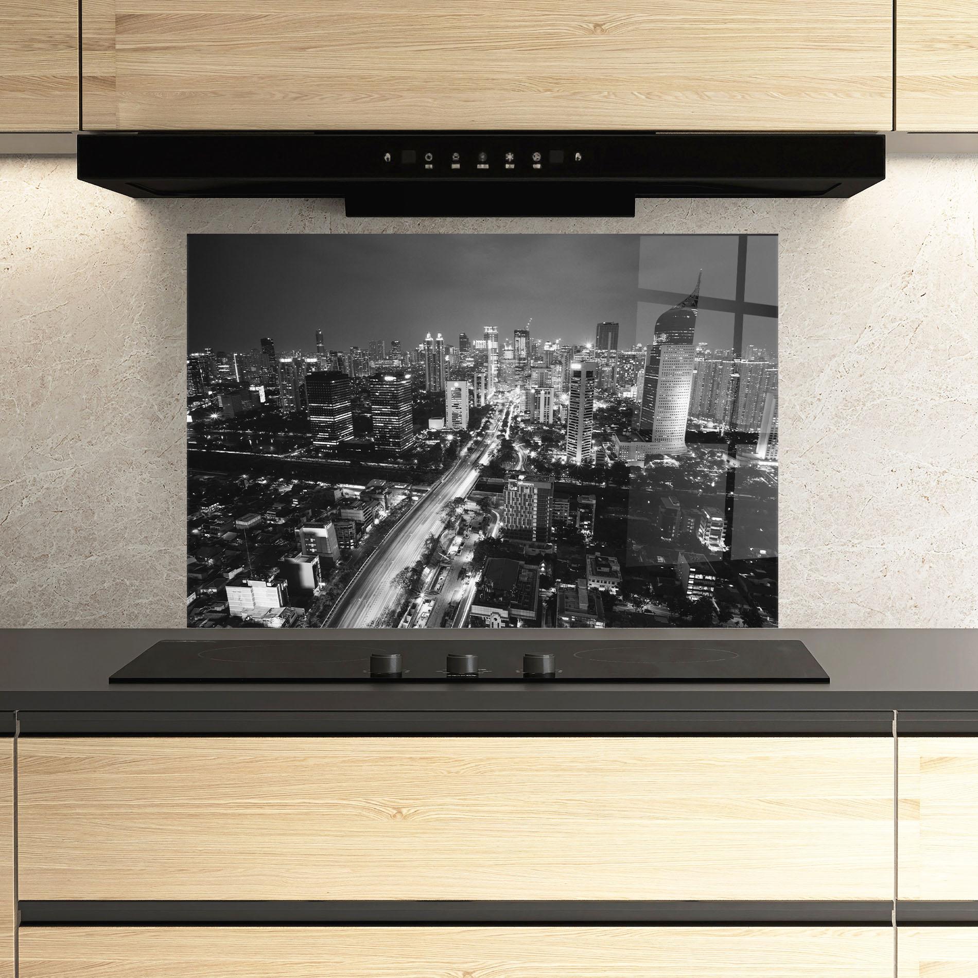 Panou Sticla Bucatarie Grey Lights City mockup 3