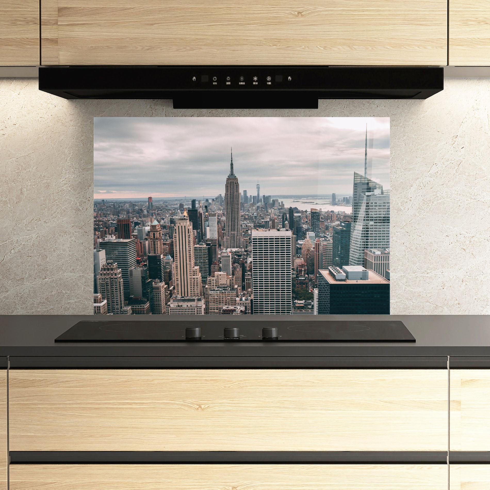 Panou Sticla Bucatarie High View Building mockup 3