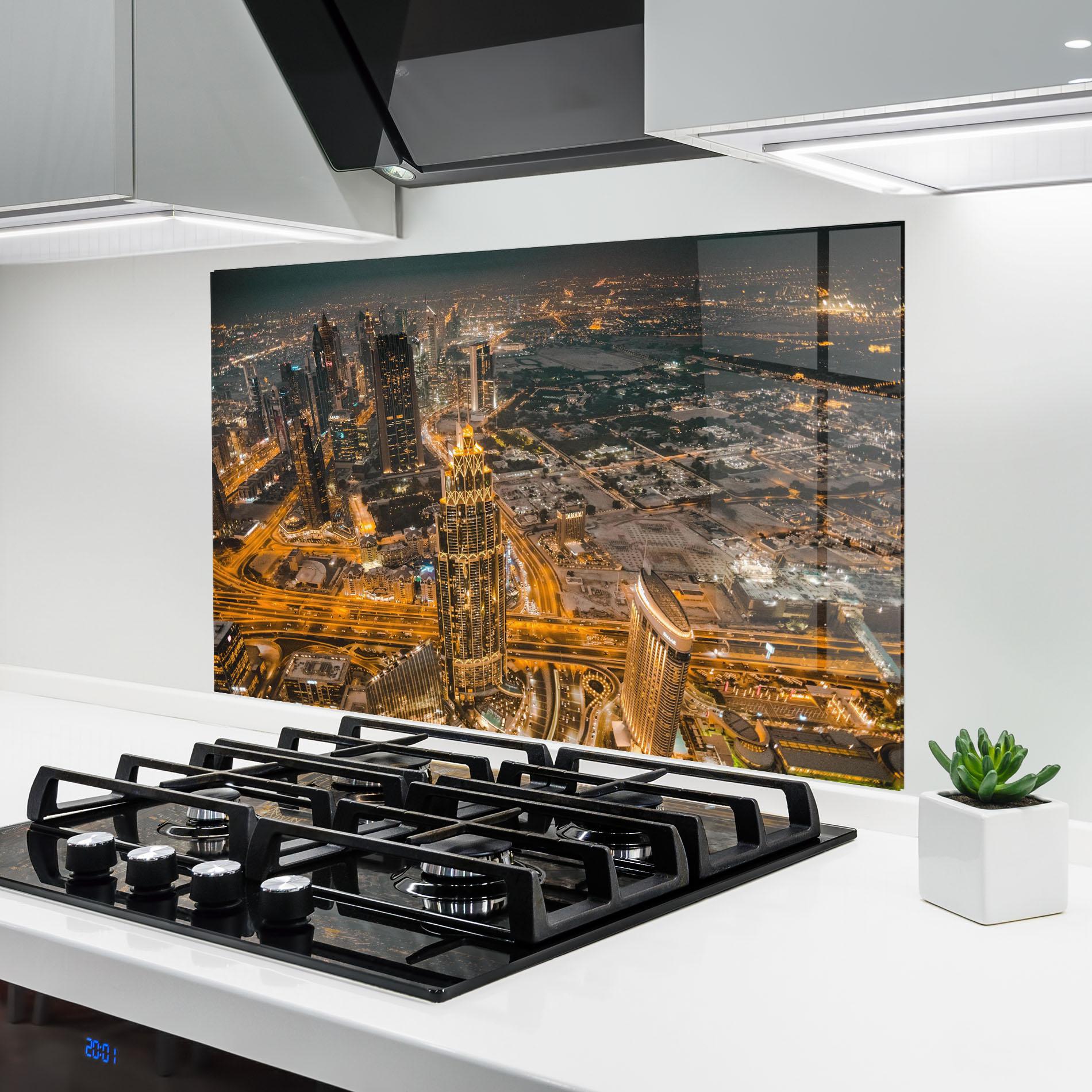 Panou Sticla Bucatarie Dubai Lights mockup 6