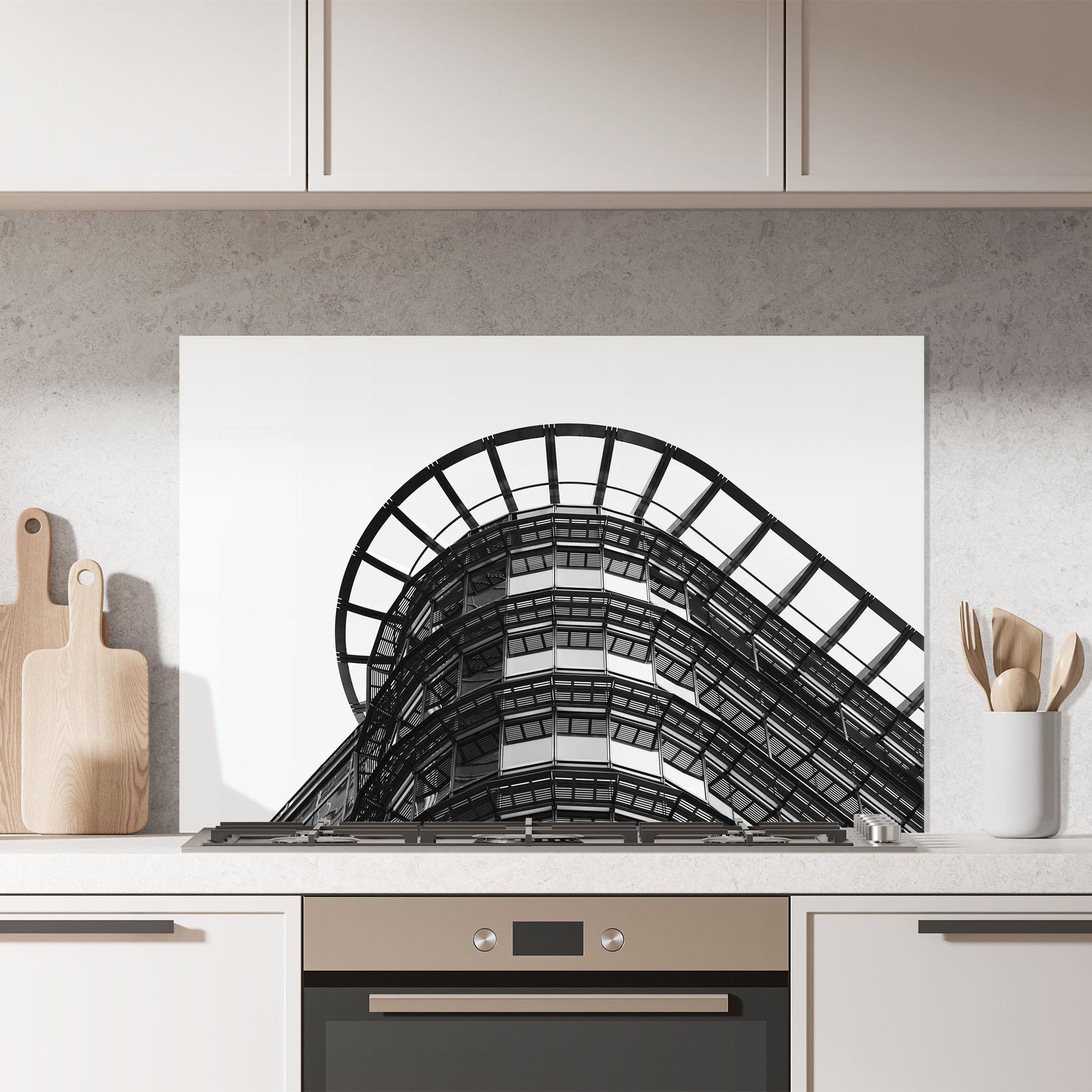 Panou Sticla Bucatarie Circle Grey Tower mockup 7