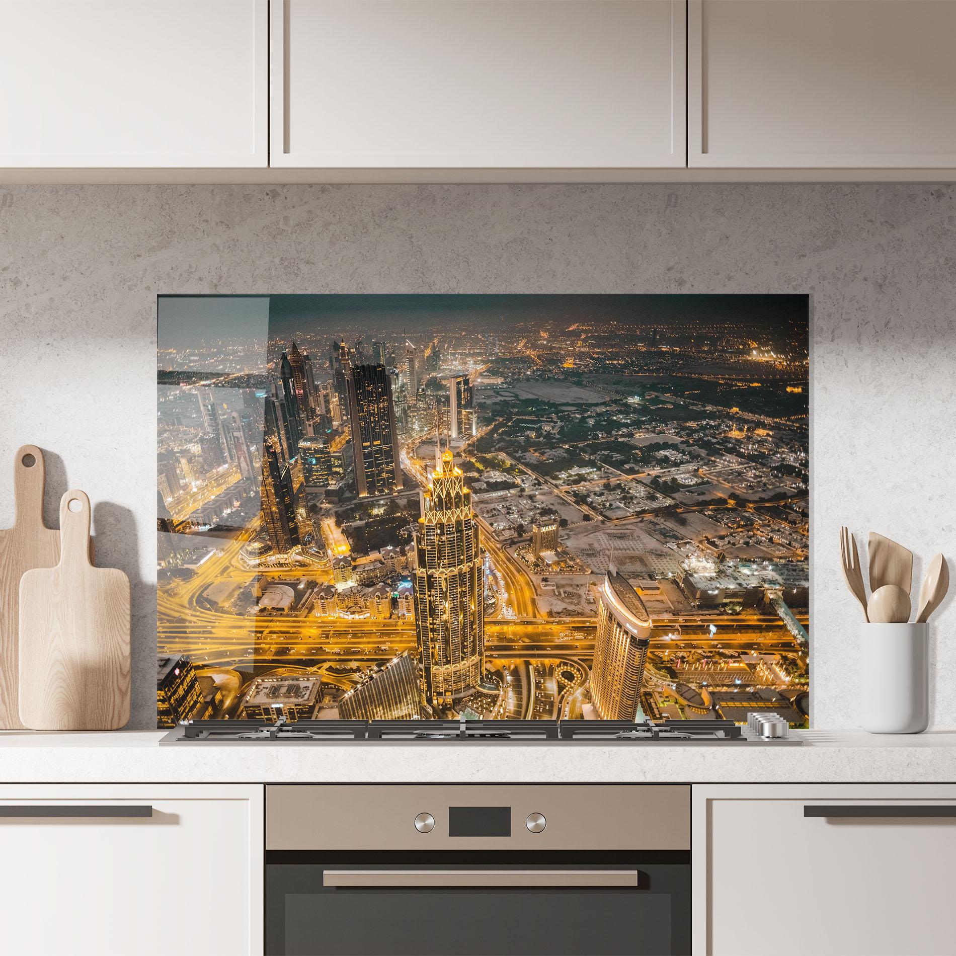 Panou Sticla Bucatarie Dubai Lights mockup 7