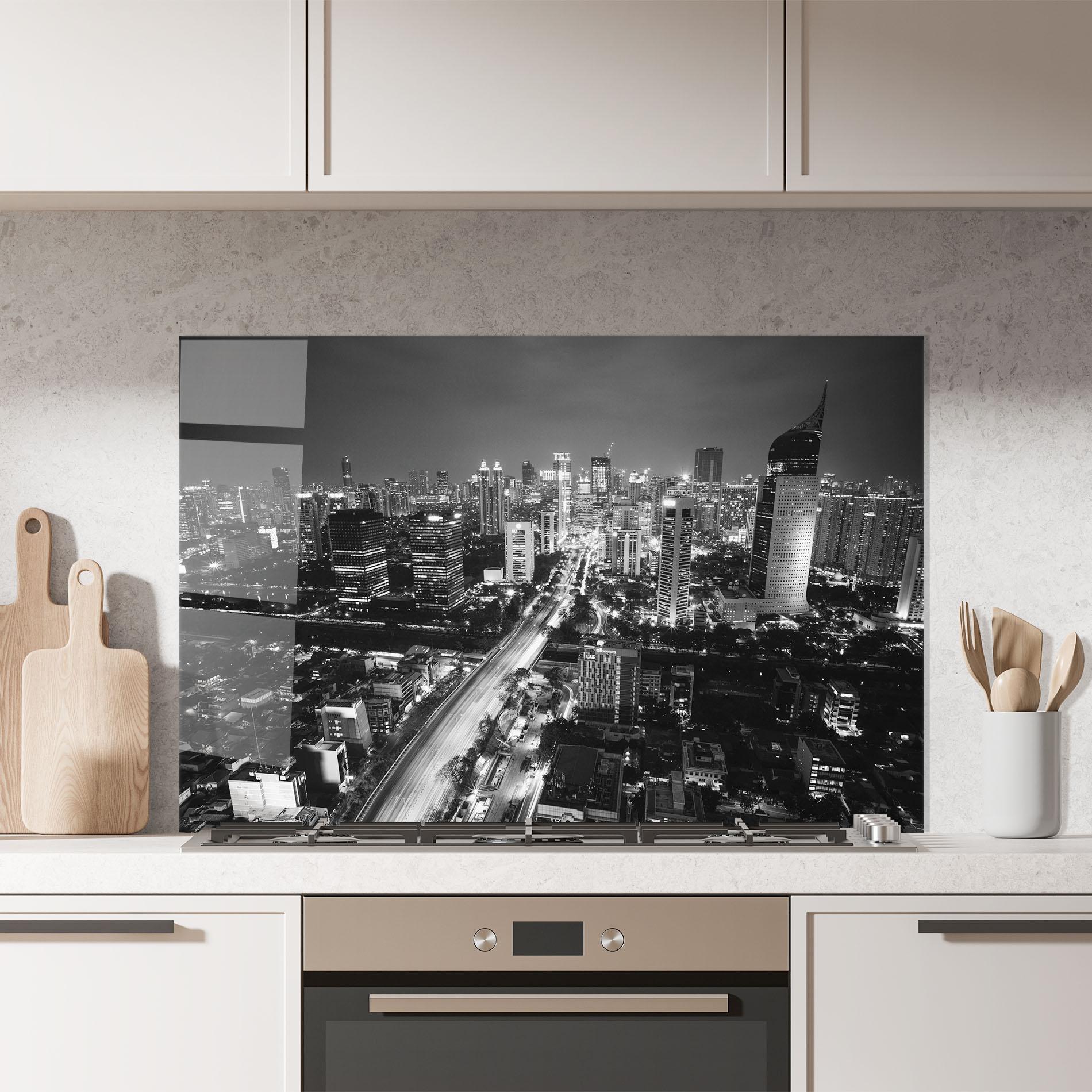 Panou Sticla Bucatarie Grey Lights City mockup 7