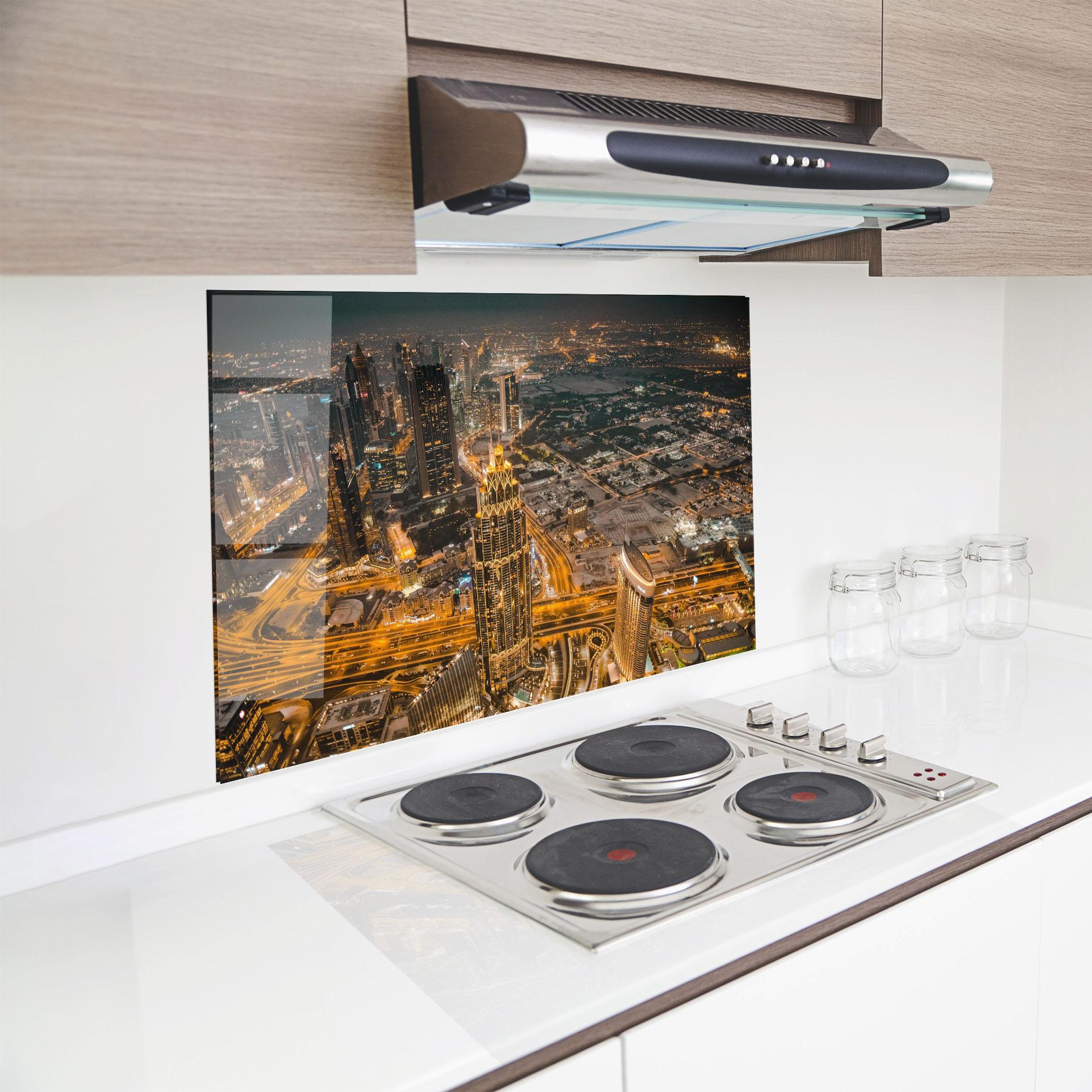 Panou Sticla Bucatarie Dubai Lights mockup 8