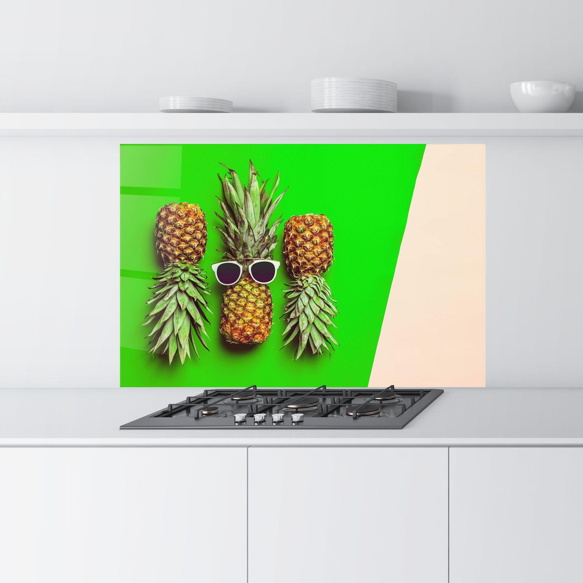 Panou Sticla Bucatarie Green Pineapple mockup 9