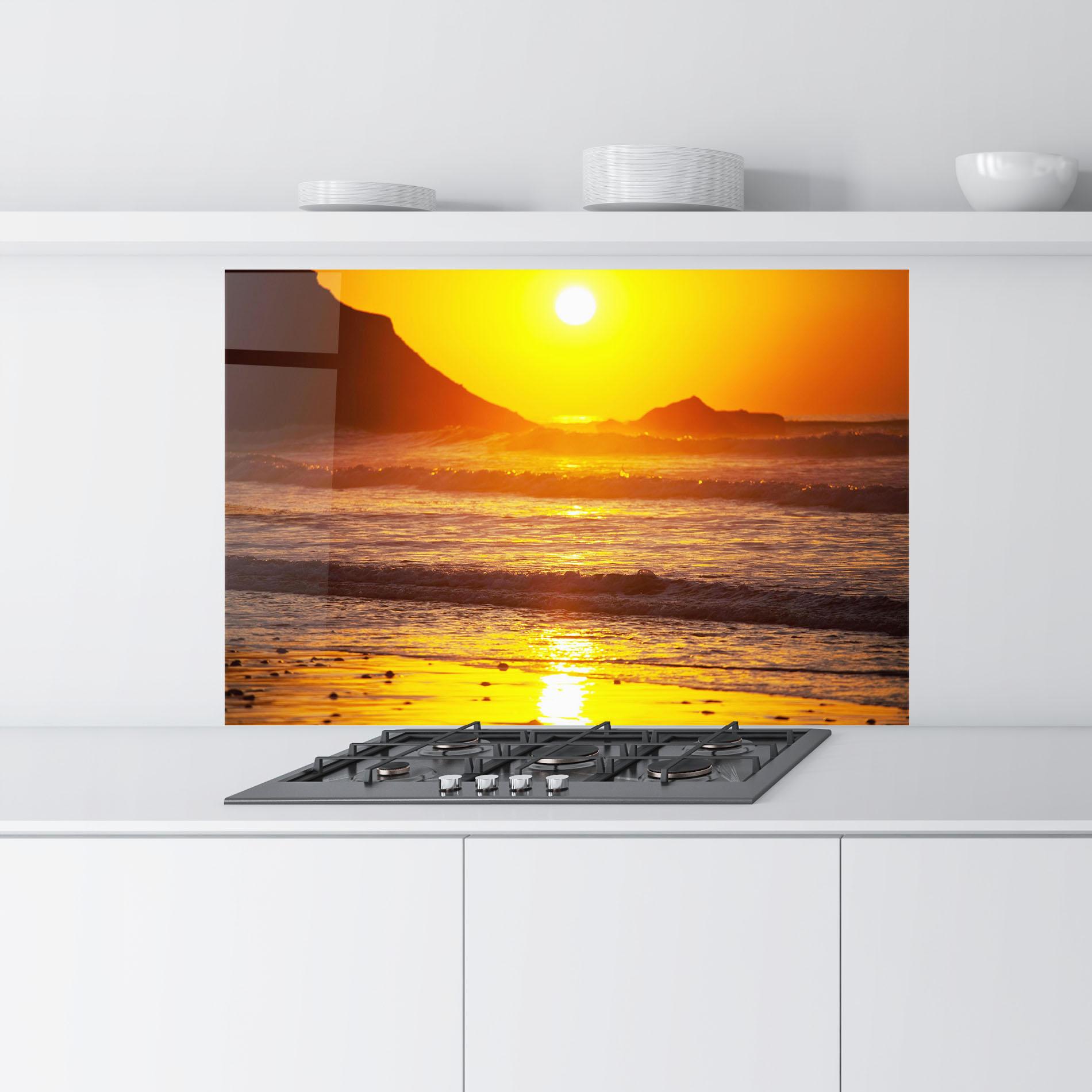 Panou Sticla Bucatarie Sea Sunset mockup 9