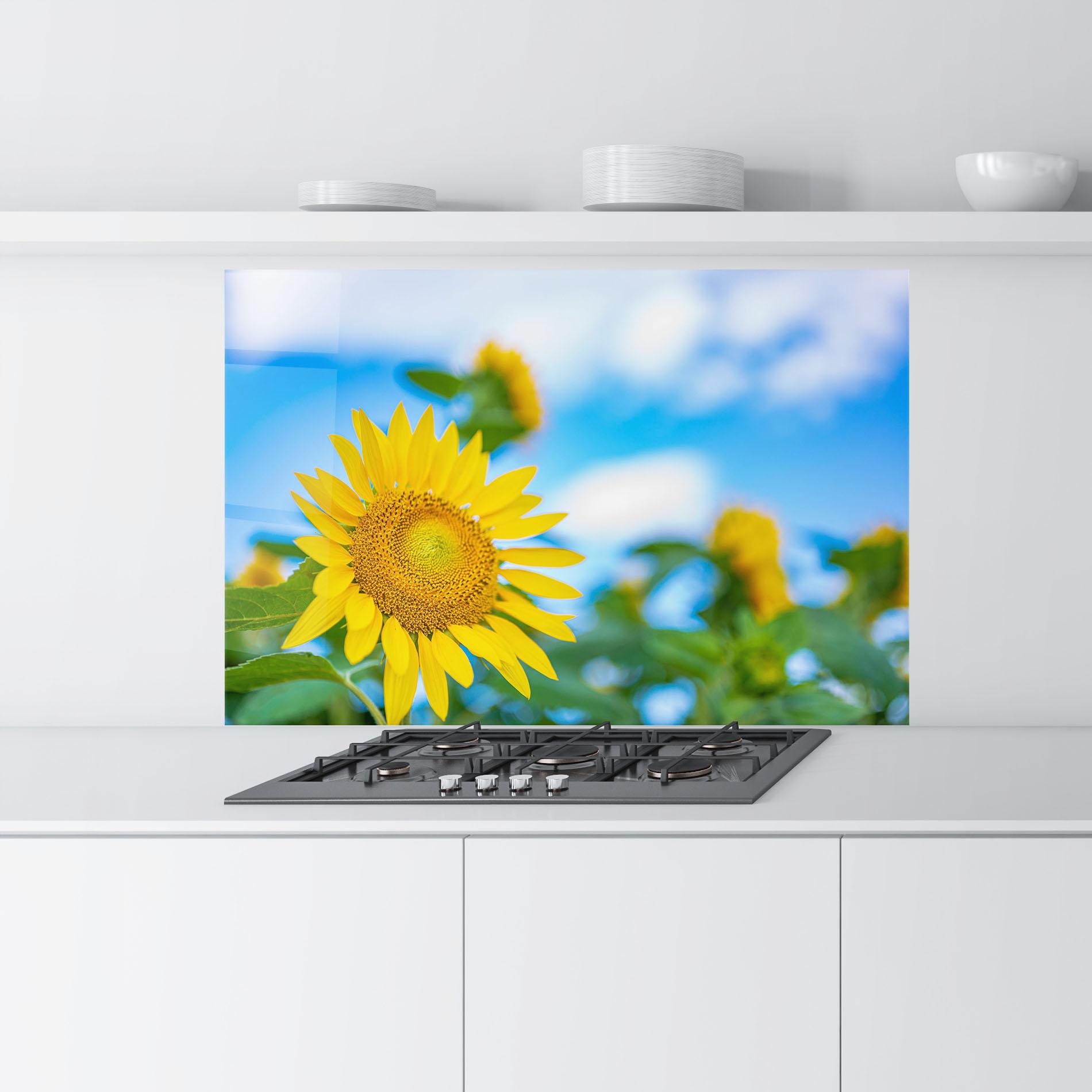 Panou Sticla Bucatarie Sunflower Sky mockup 9