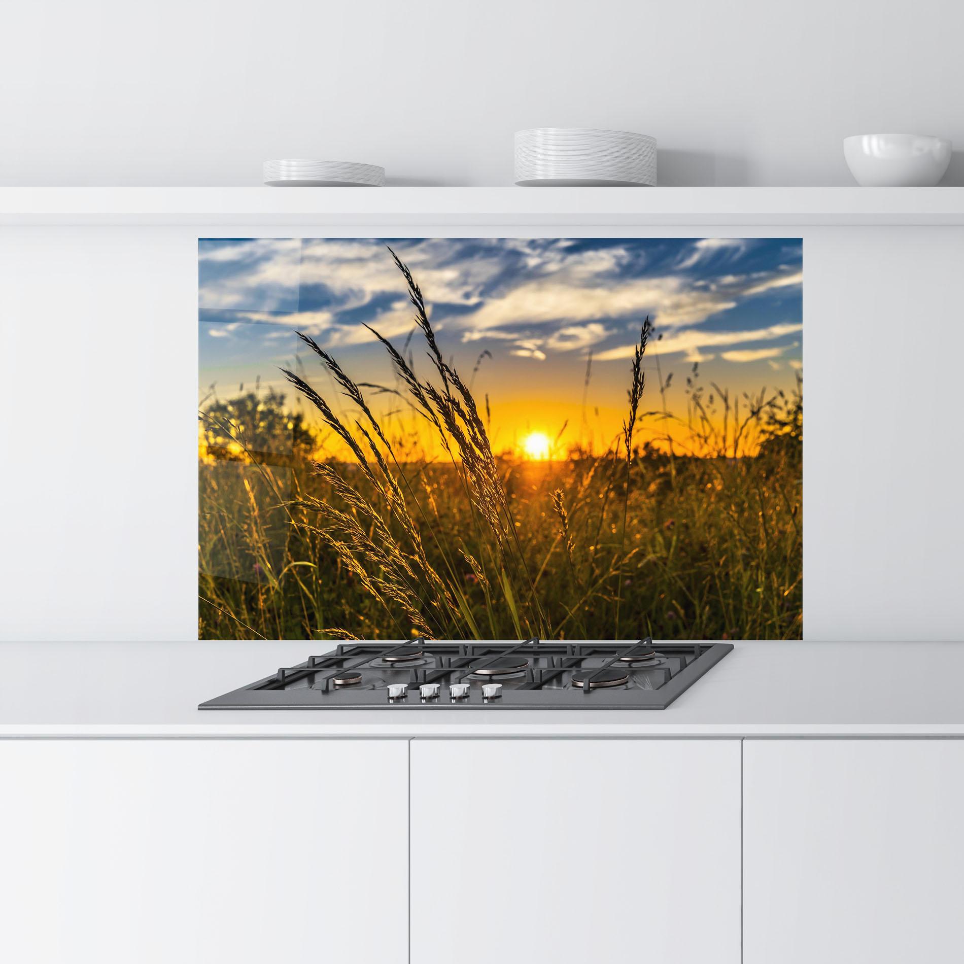 Panou Sticla Bucatarie Wheat Sunset mockup 9