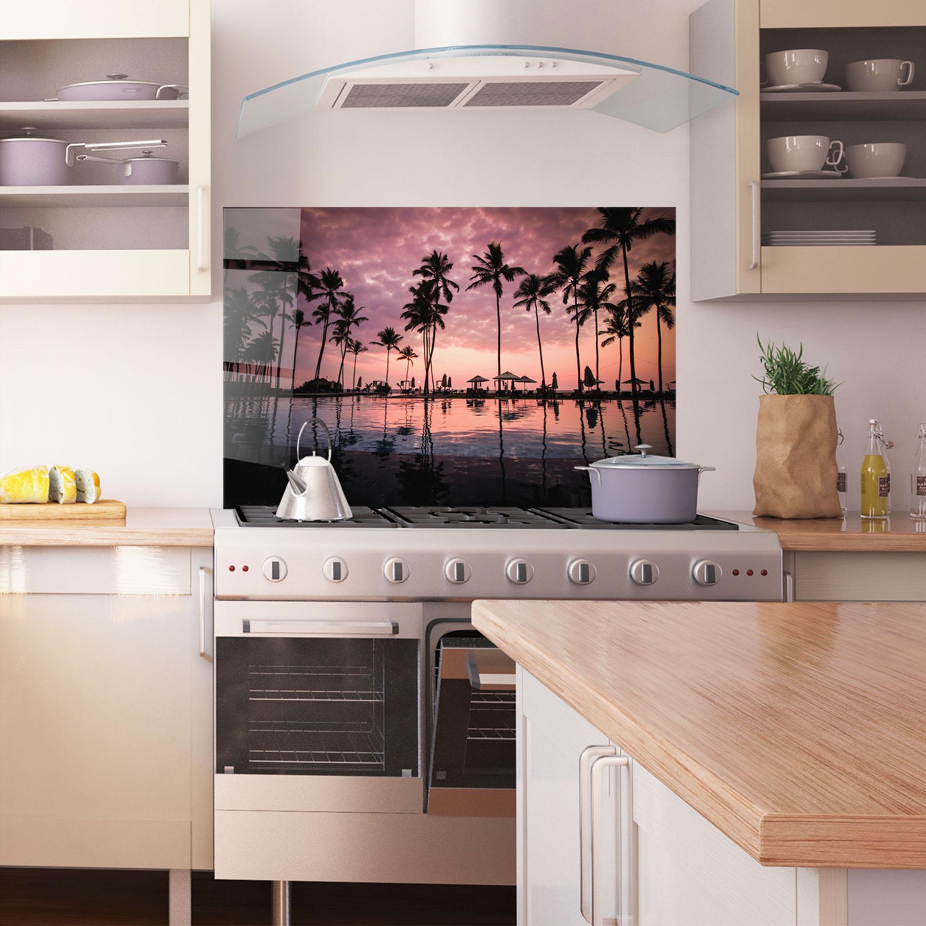 Panou Sticla Bucatarie Purple Sunset mockup 1