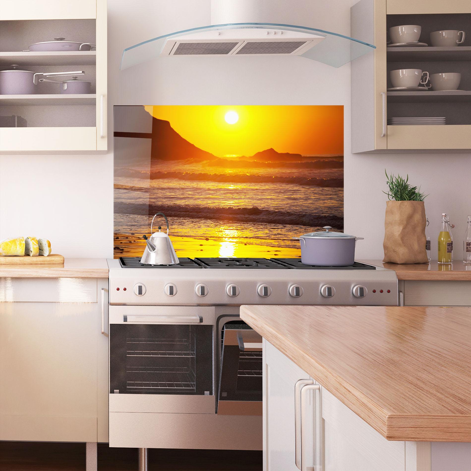 Panou Sticla Bucatarie Sea Sunset mockup 1