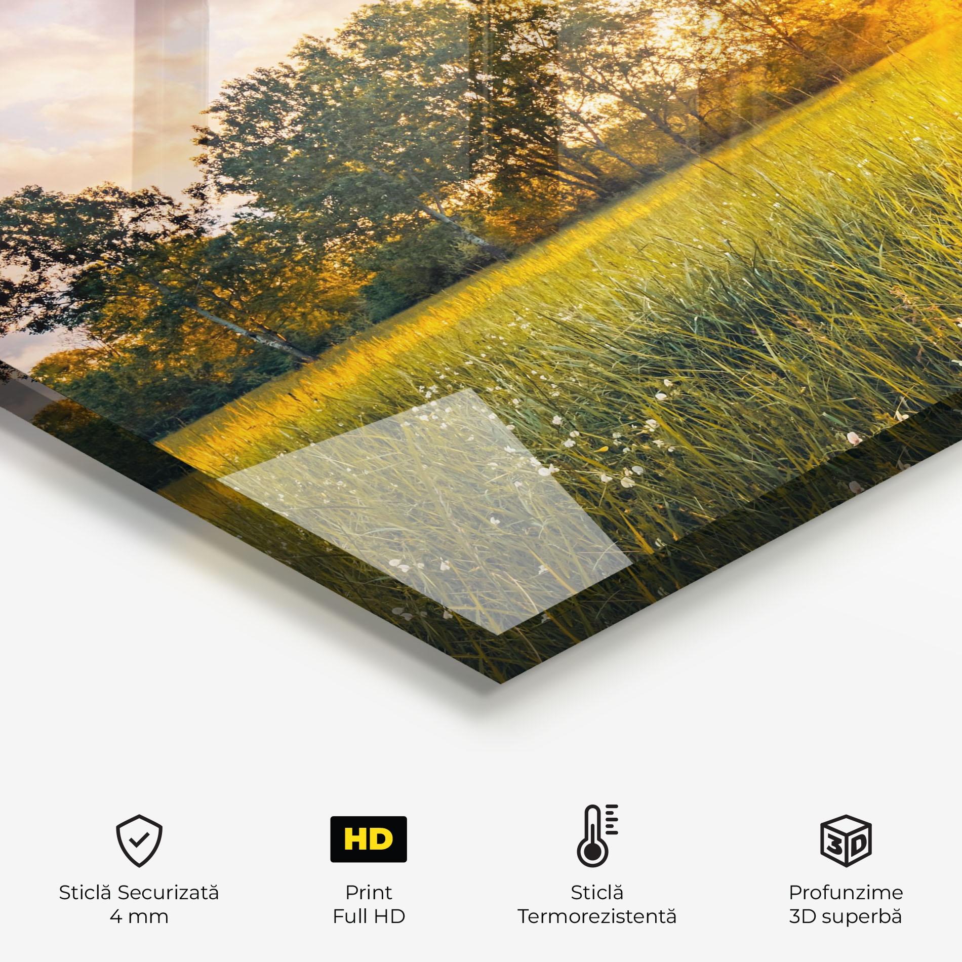 Panou Sticla Bucatarie Blossoming Meadow mockup 2