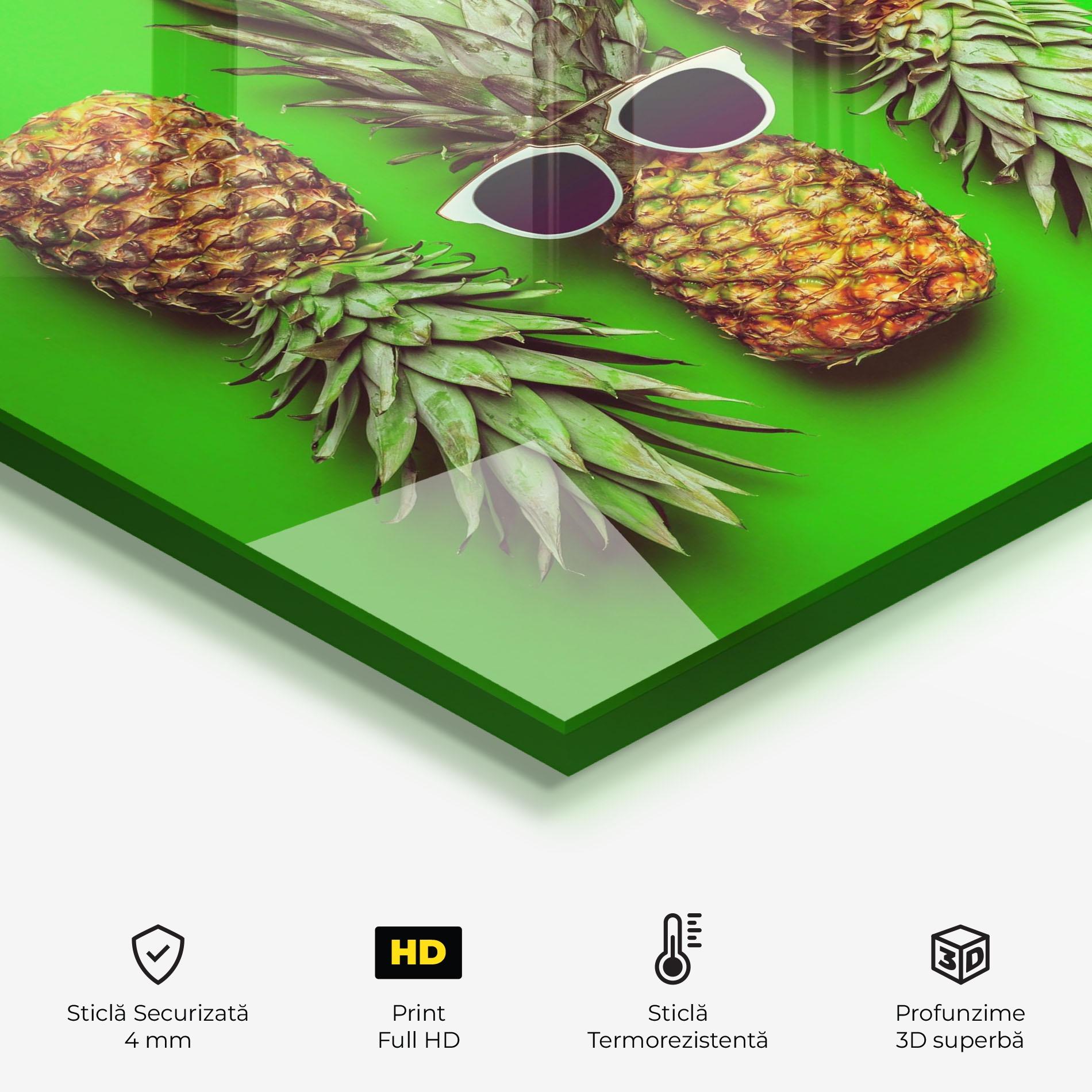 Panou Sticla Bucatarie Green Pineapple mockup 2