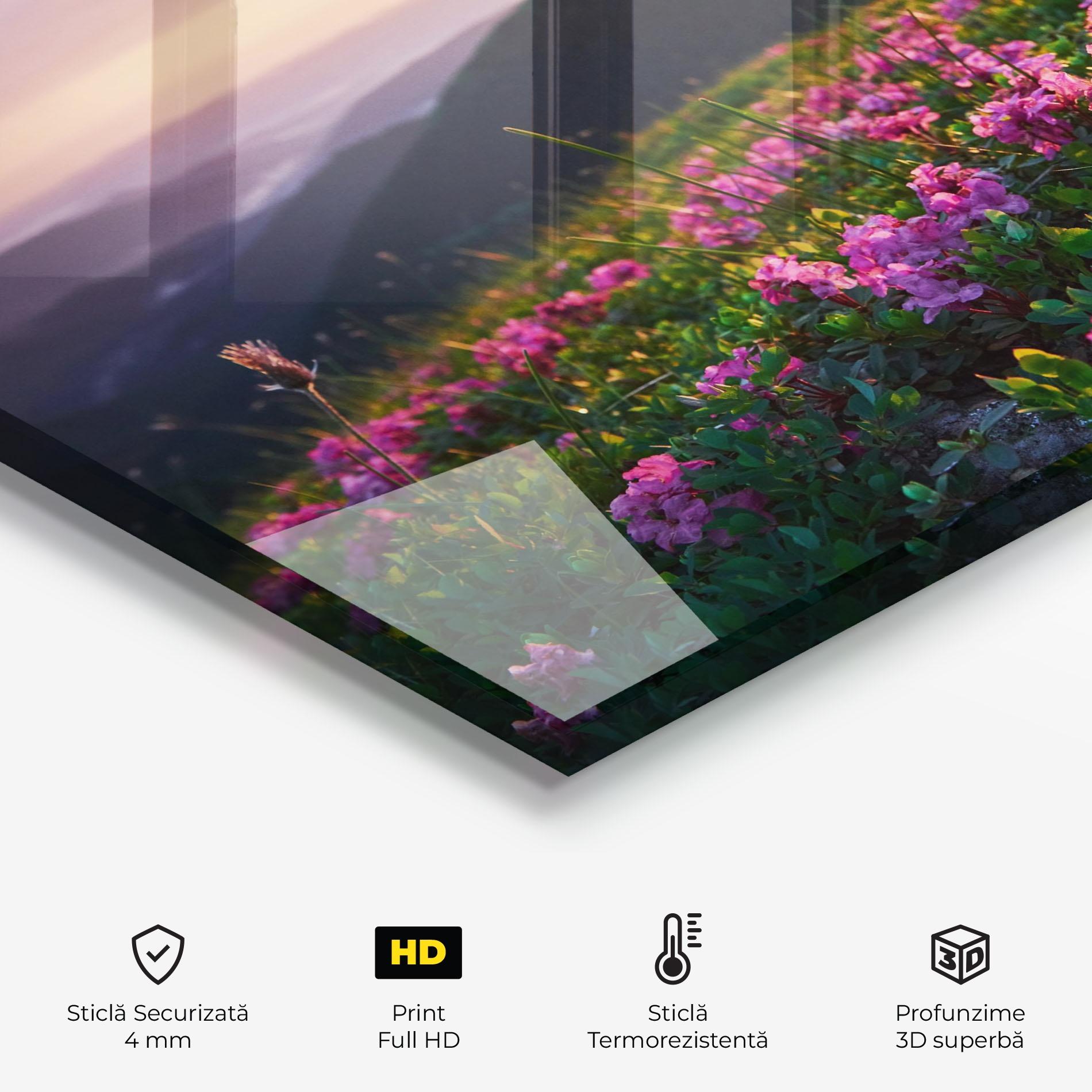 Panou Sticla Bucatarie Purple Summer Flowers mockup 2