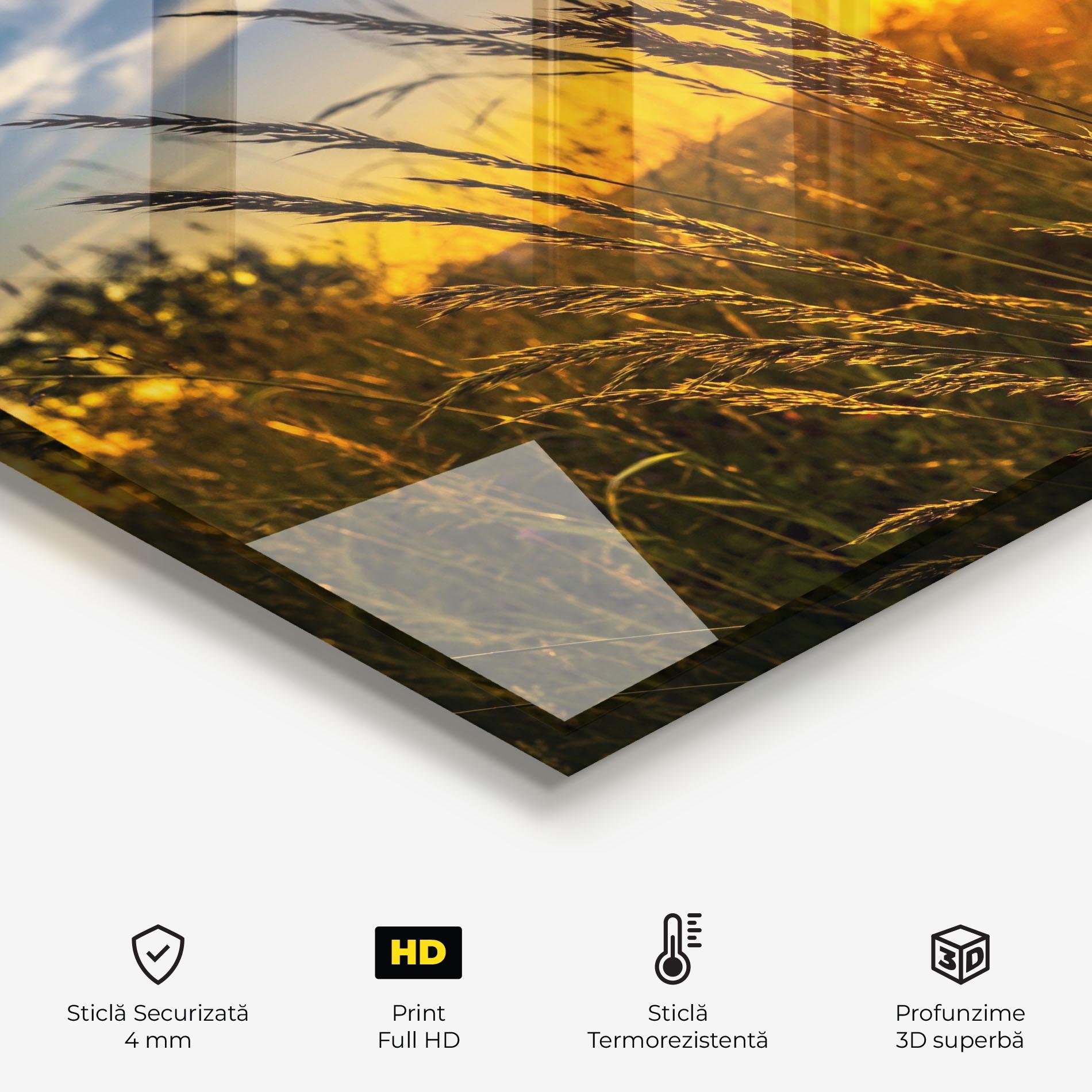 Panou Sticla Bucatarie Wheat Sunset mockup 2