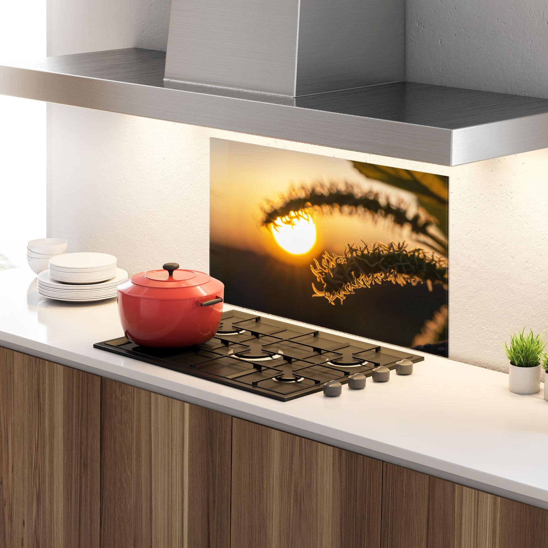 Panou Sticla Bucatarie Plant Shilouette mockup 4