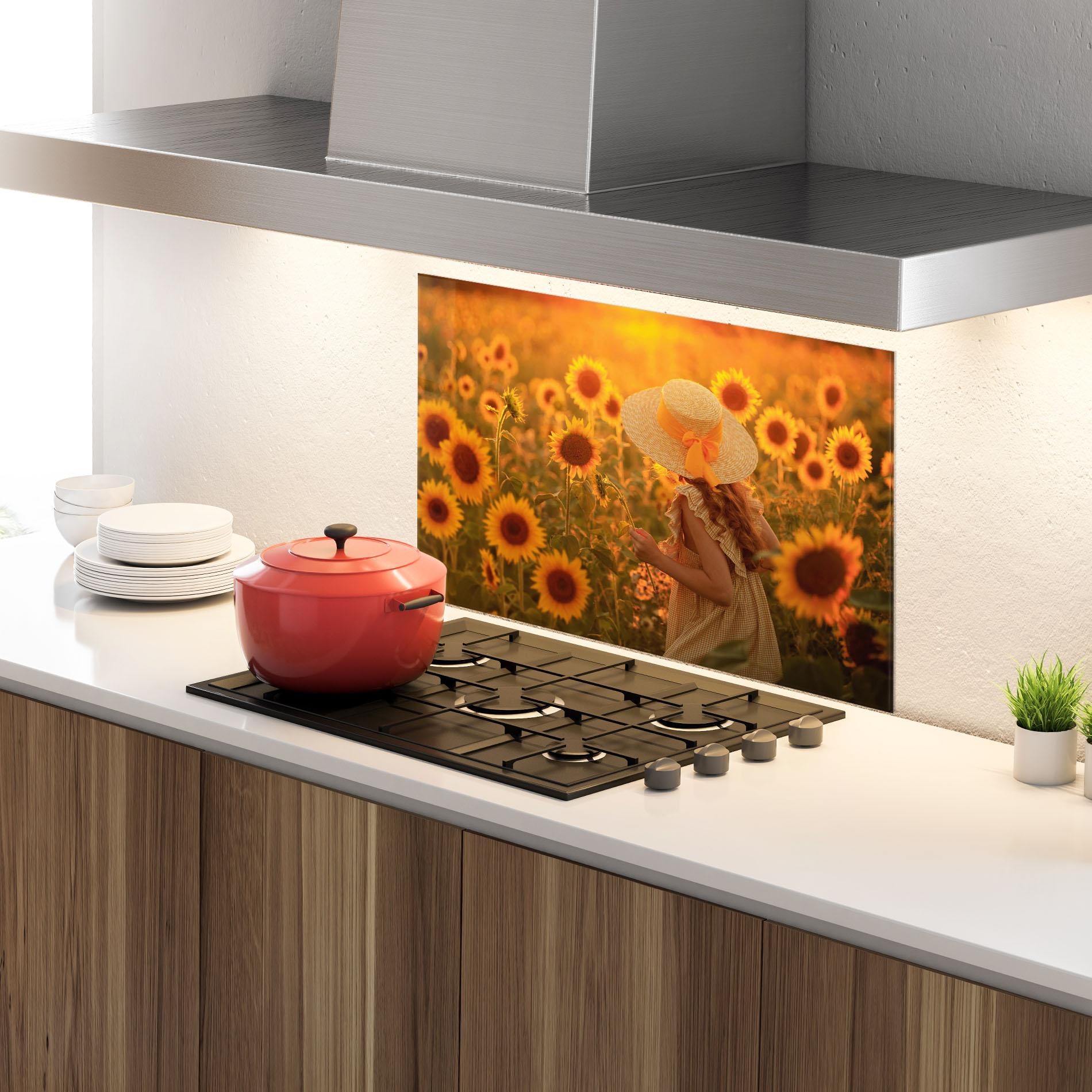 Panou Sticla Bucatarie Pretty Redhaired Girl mockup 4