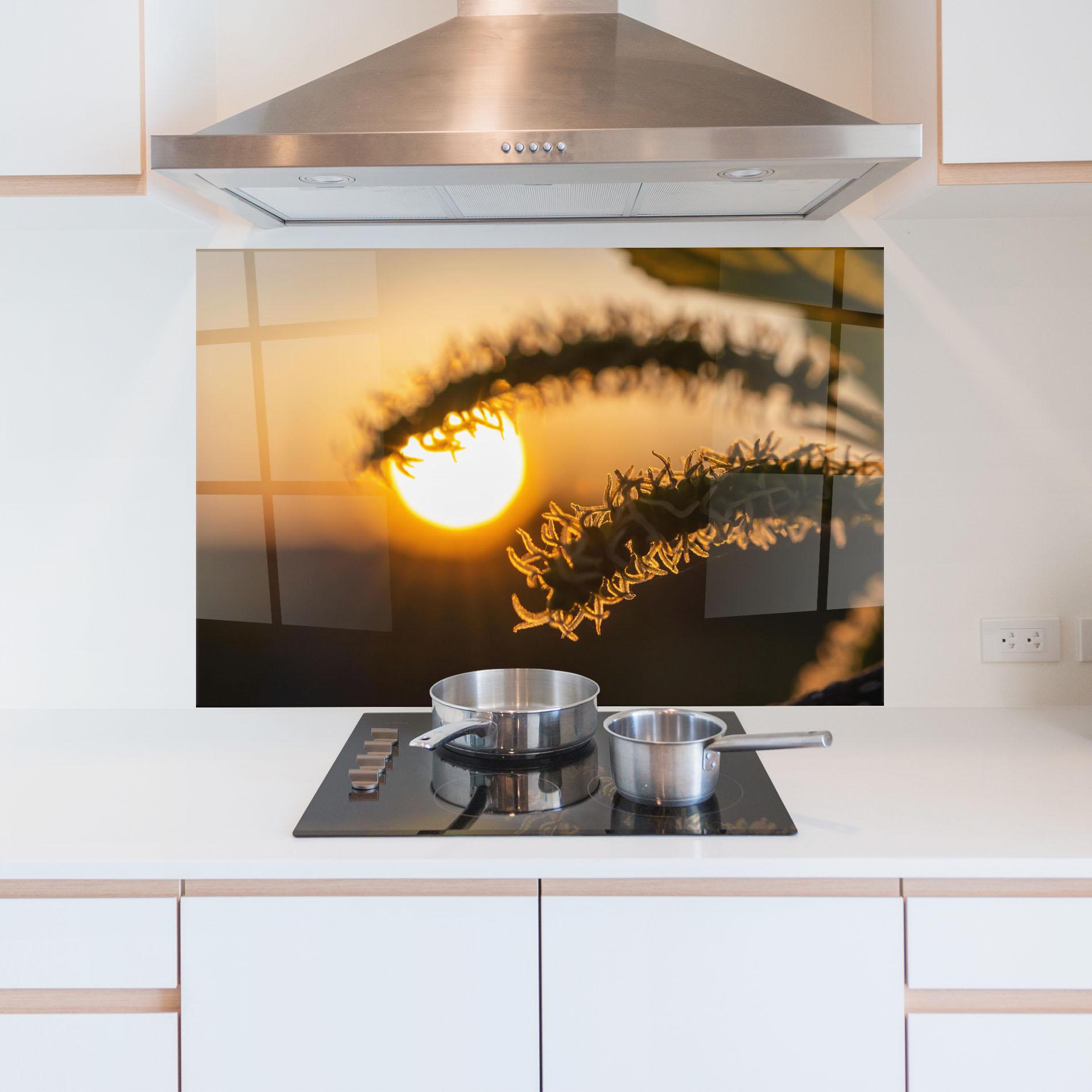 Panou Sticla Bucatarie Plant Shilouette mockup 5