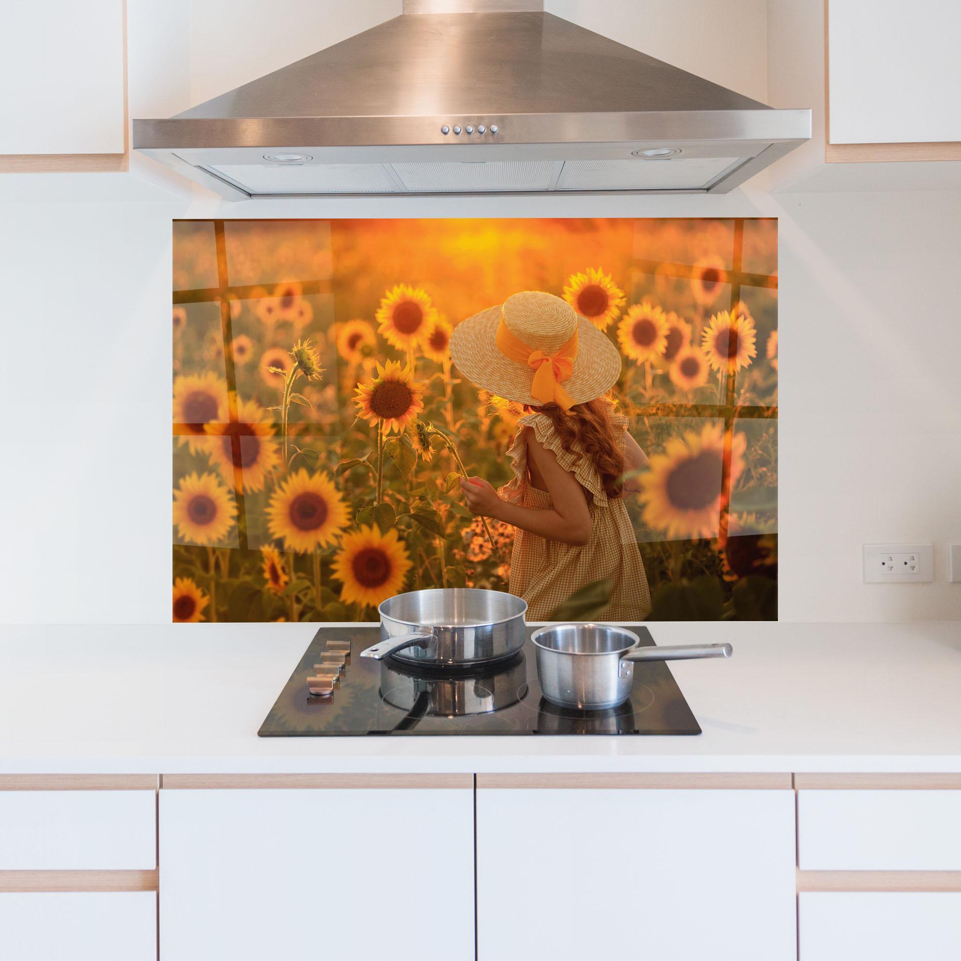 Panou Sticla Bucatarie Pretty Redhaired Girl mockup 5