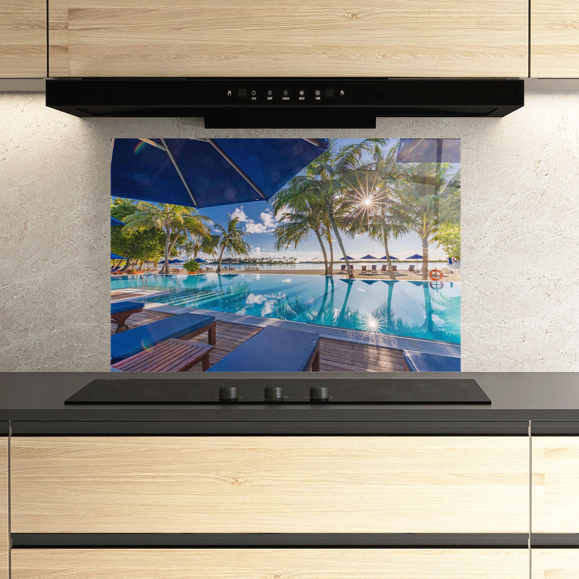 Panou Sticla Bucatarie Fantastic Summer Mood mockup 3