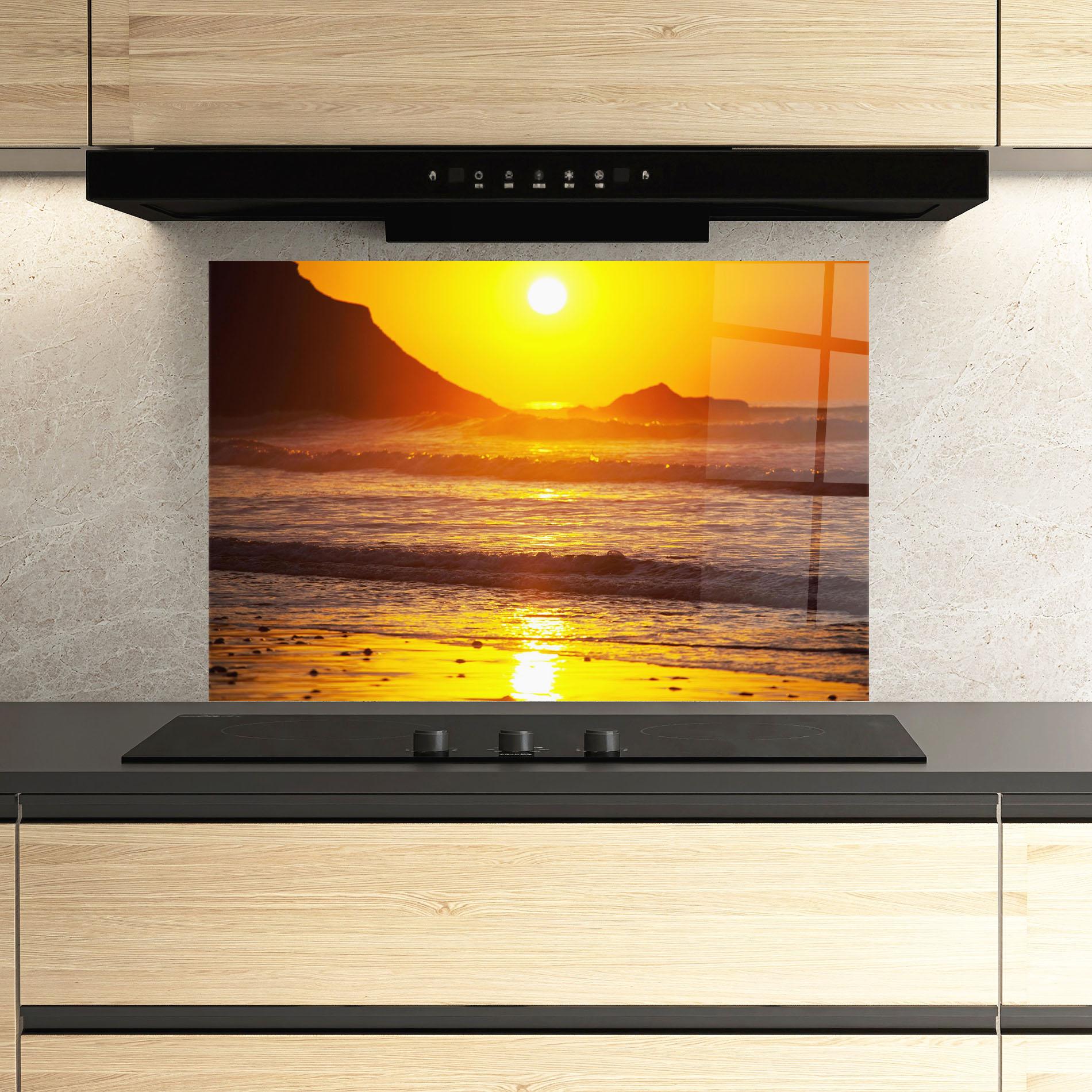 Panou Sticla Bucatarie Sea Sunset mockup 3