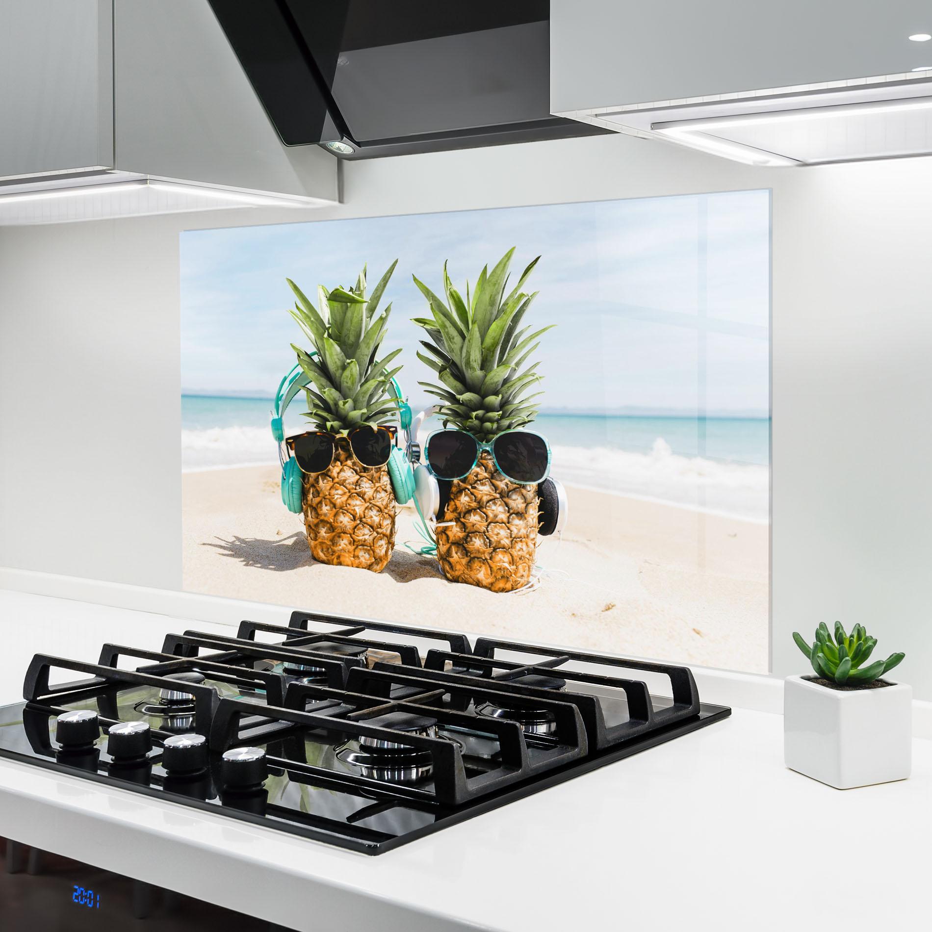 Panou Sticla Bucatarie Pineapples With Sunglasses mockup 6