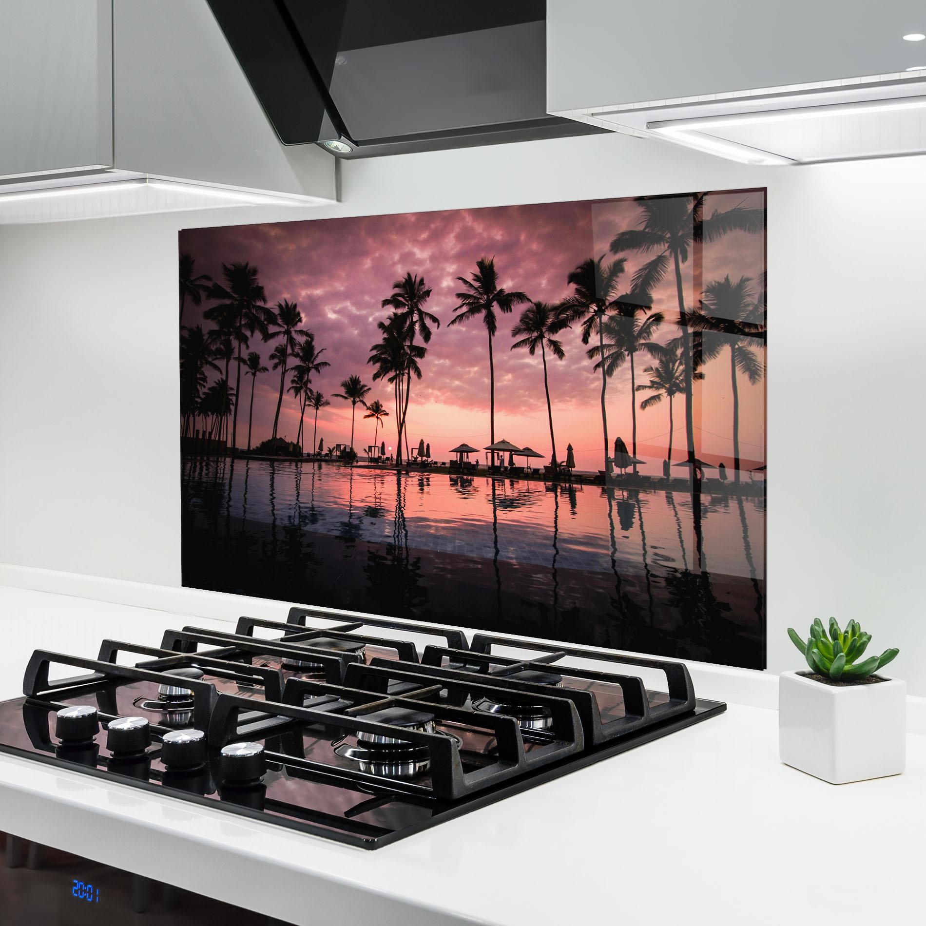 Panou Sticla Bucatarie Purple Sunset mockup 6