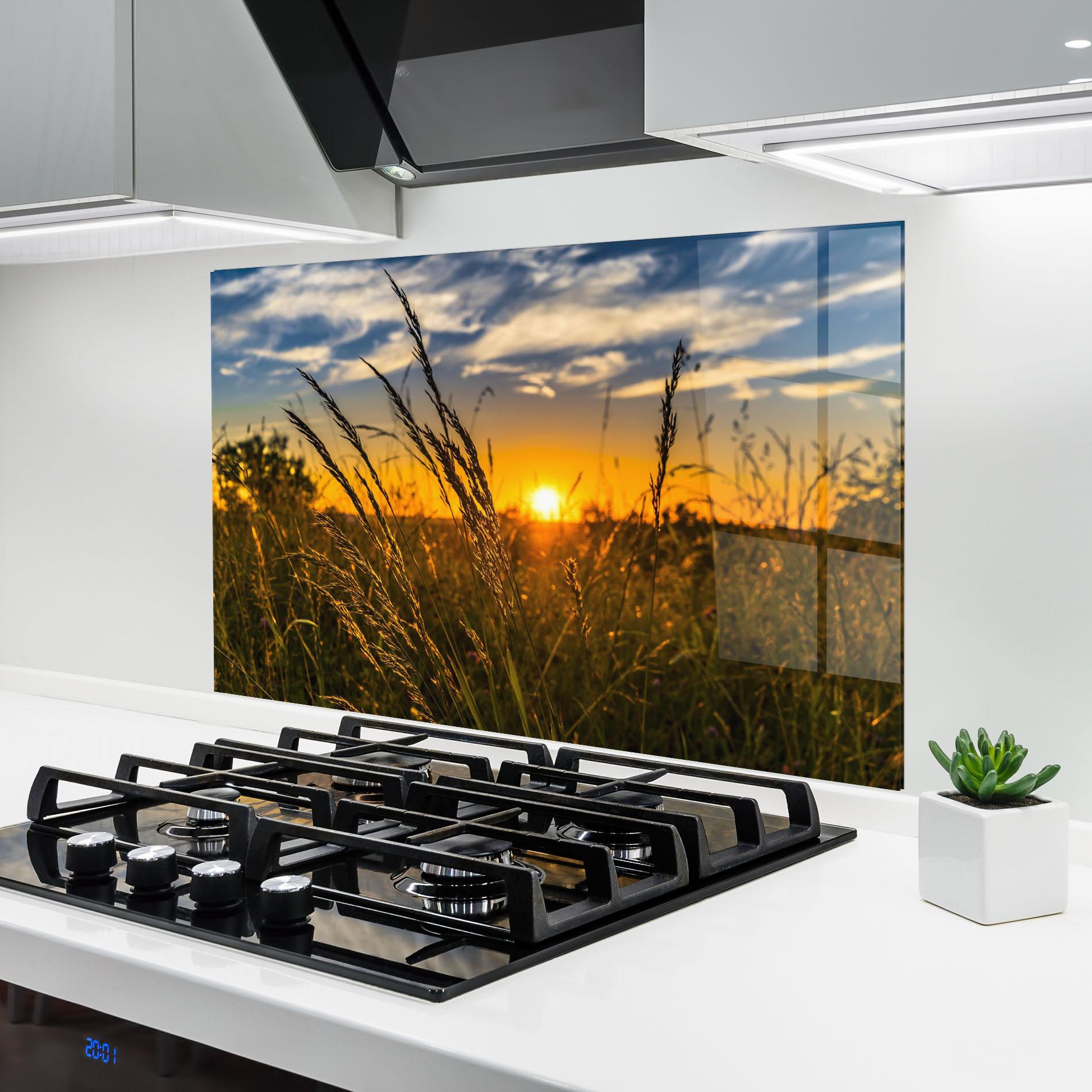 Panou Sticla Bucatarie Wheat Sunset mockup 6