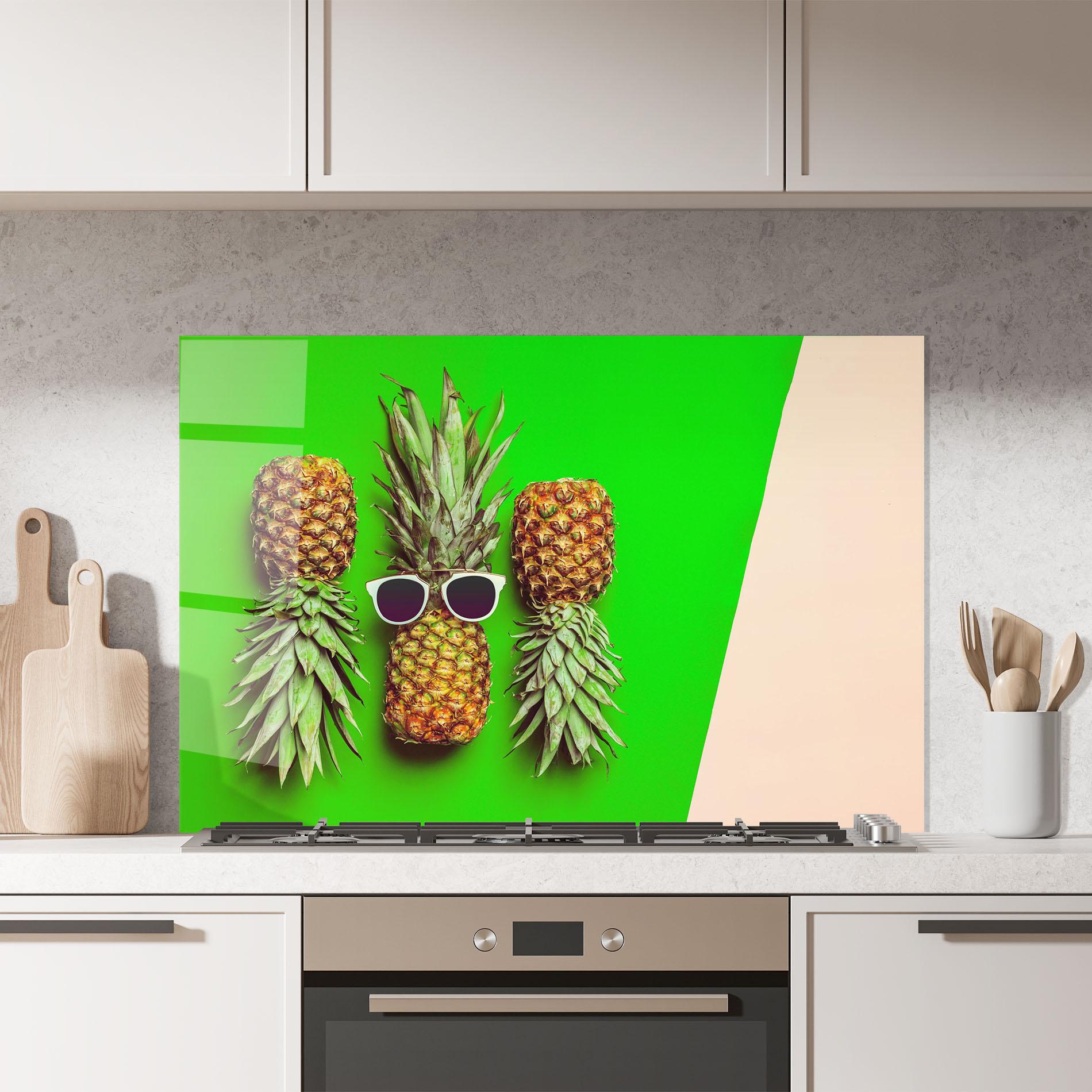 Panou Sticla Bucatarie Green Pineapple mockup 7
