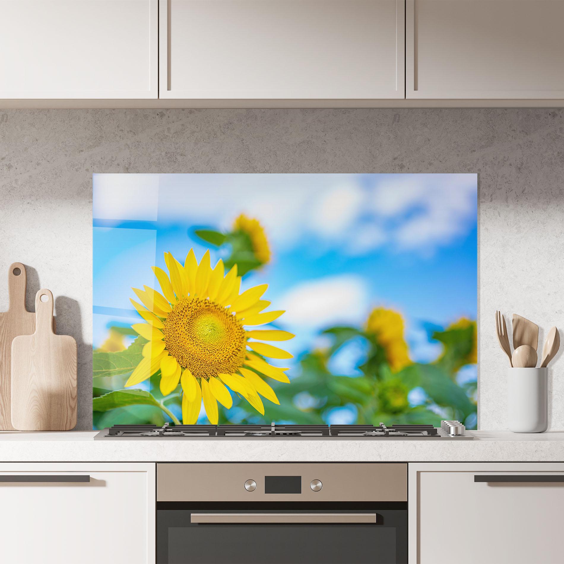 Panou Sticla Bucatarie Sunflower Sky mockup 7