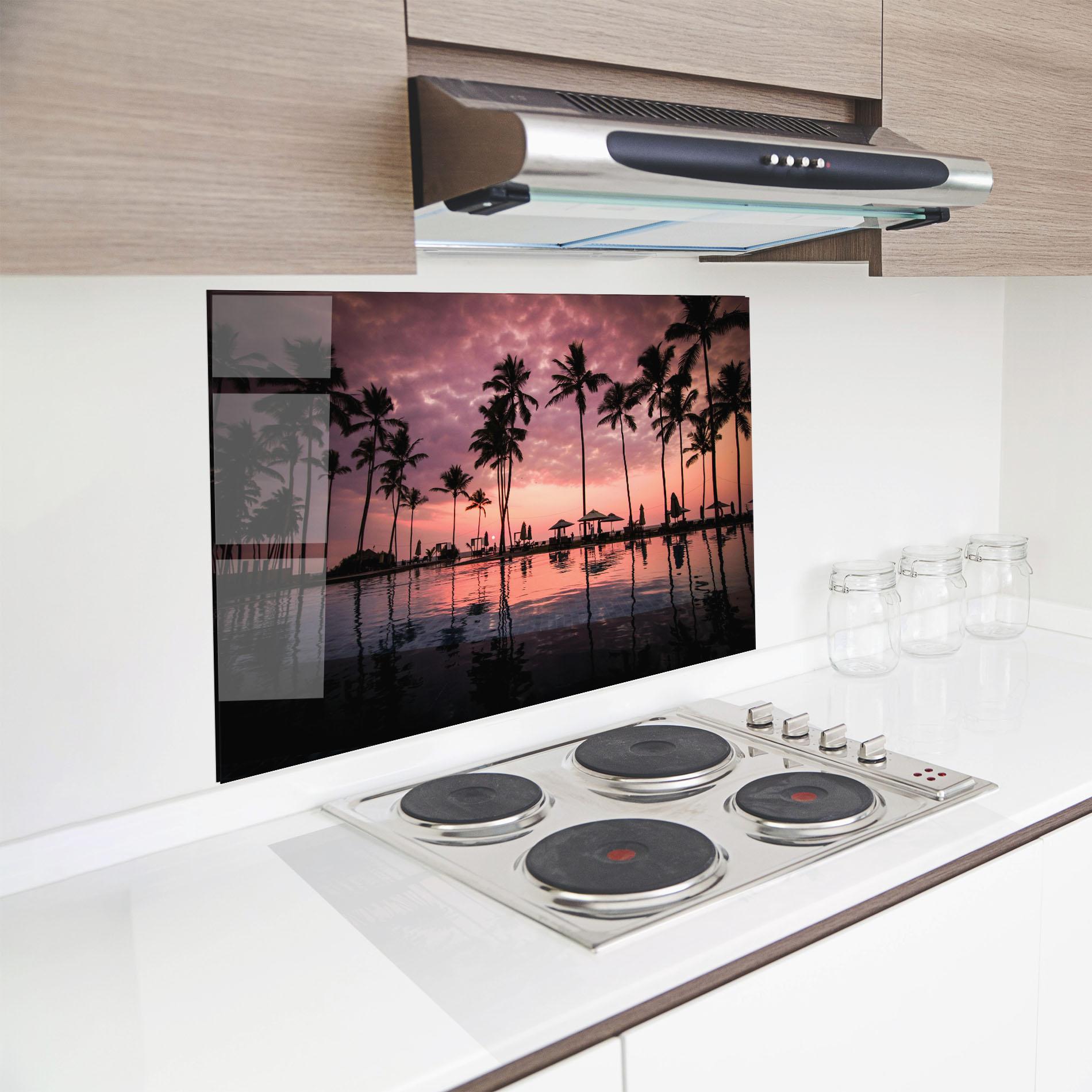 Panou Sticla Bucatarie Purple Sunset mockup 8