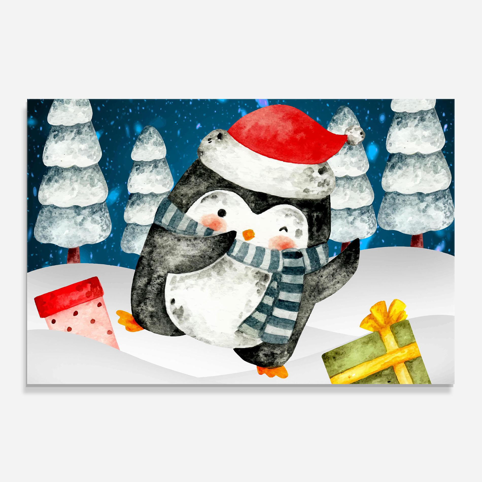 Panou Sticla Bucatarie Blue Pinguin mockup 0