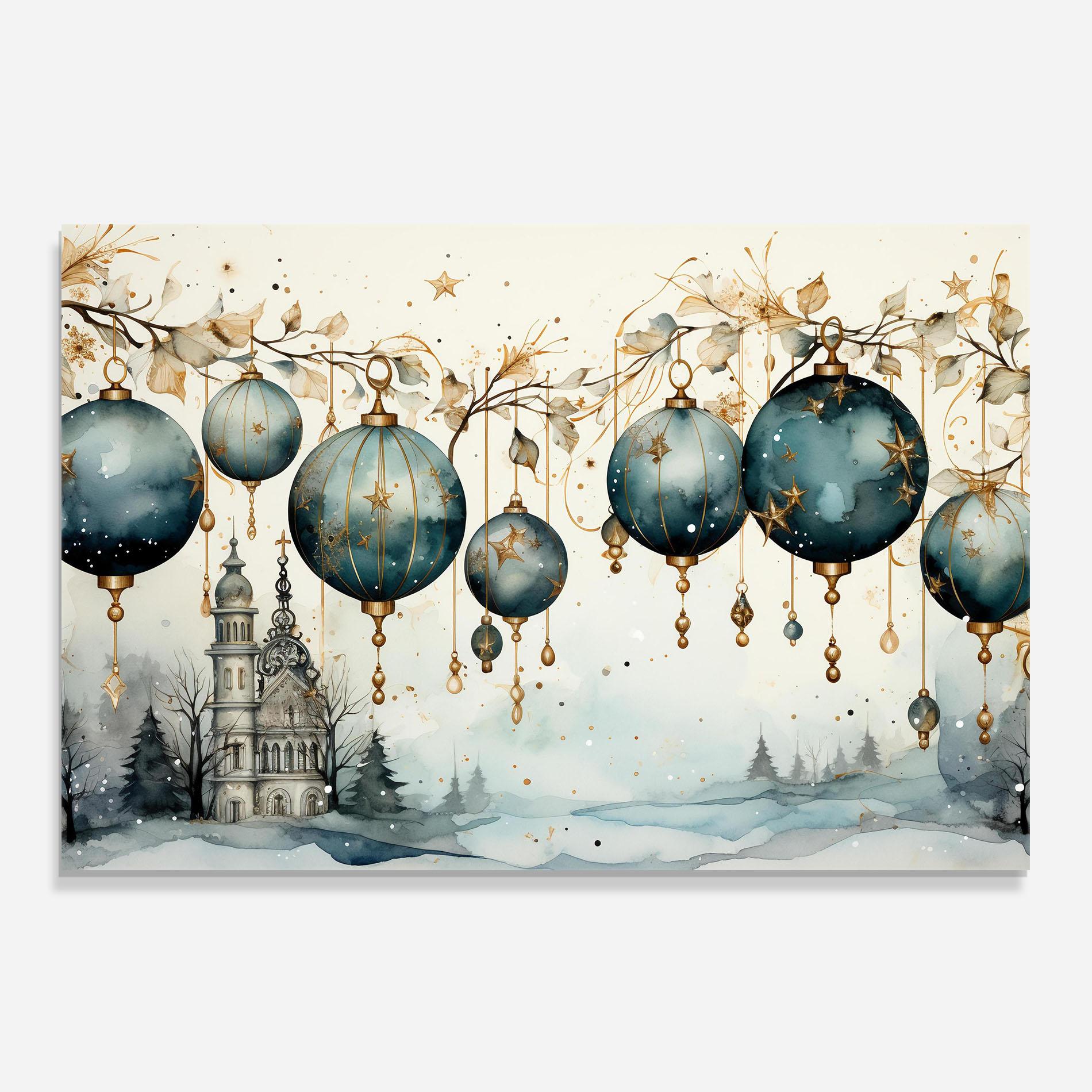 Panou Sticla Bucatarie Christmas Paper Art mockup 0