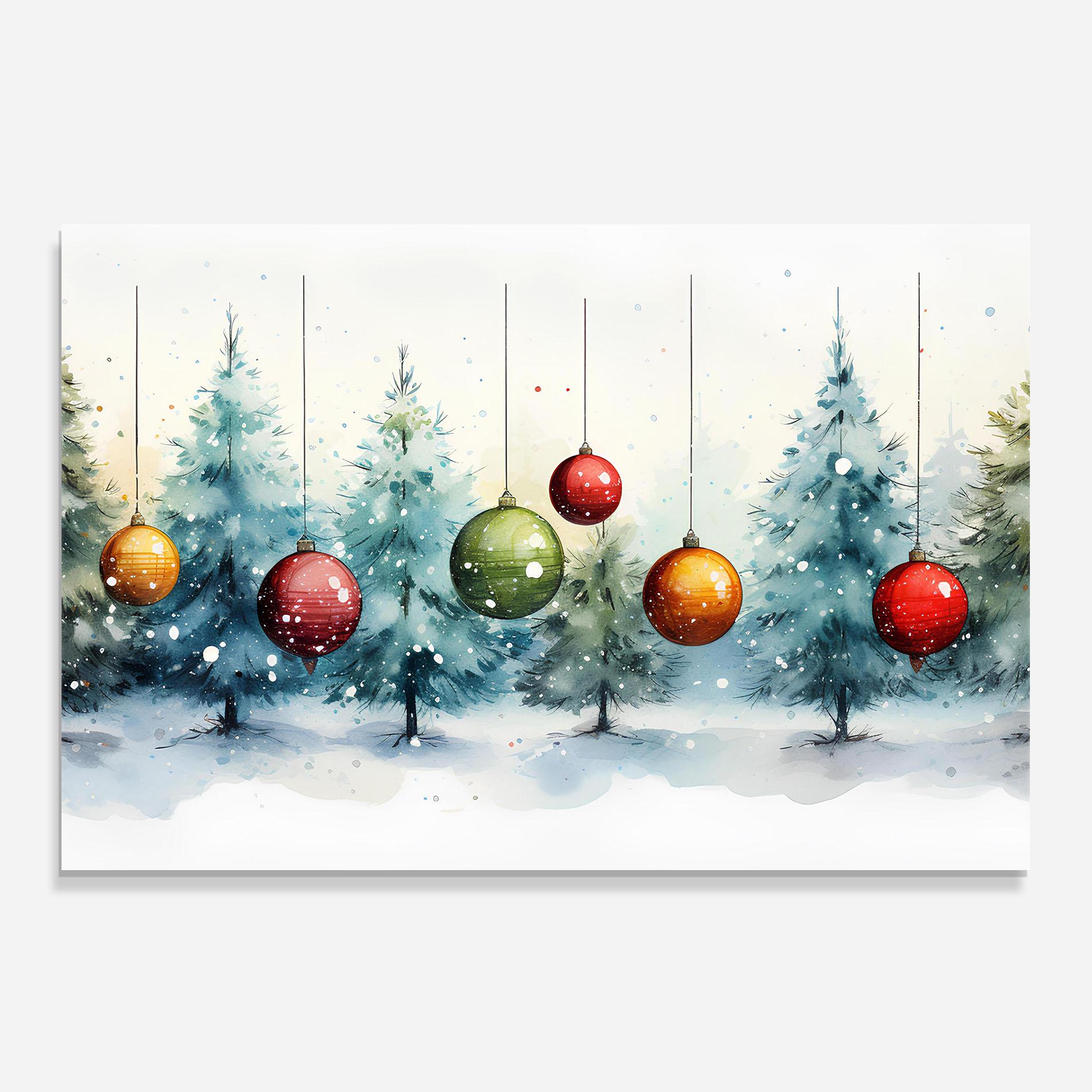 Panou Sticla Bucatarie Christmas Tree Painting mockup 0