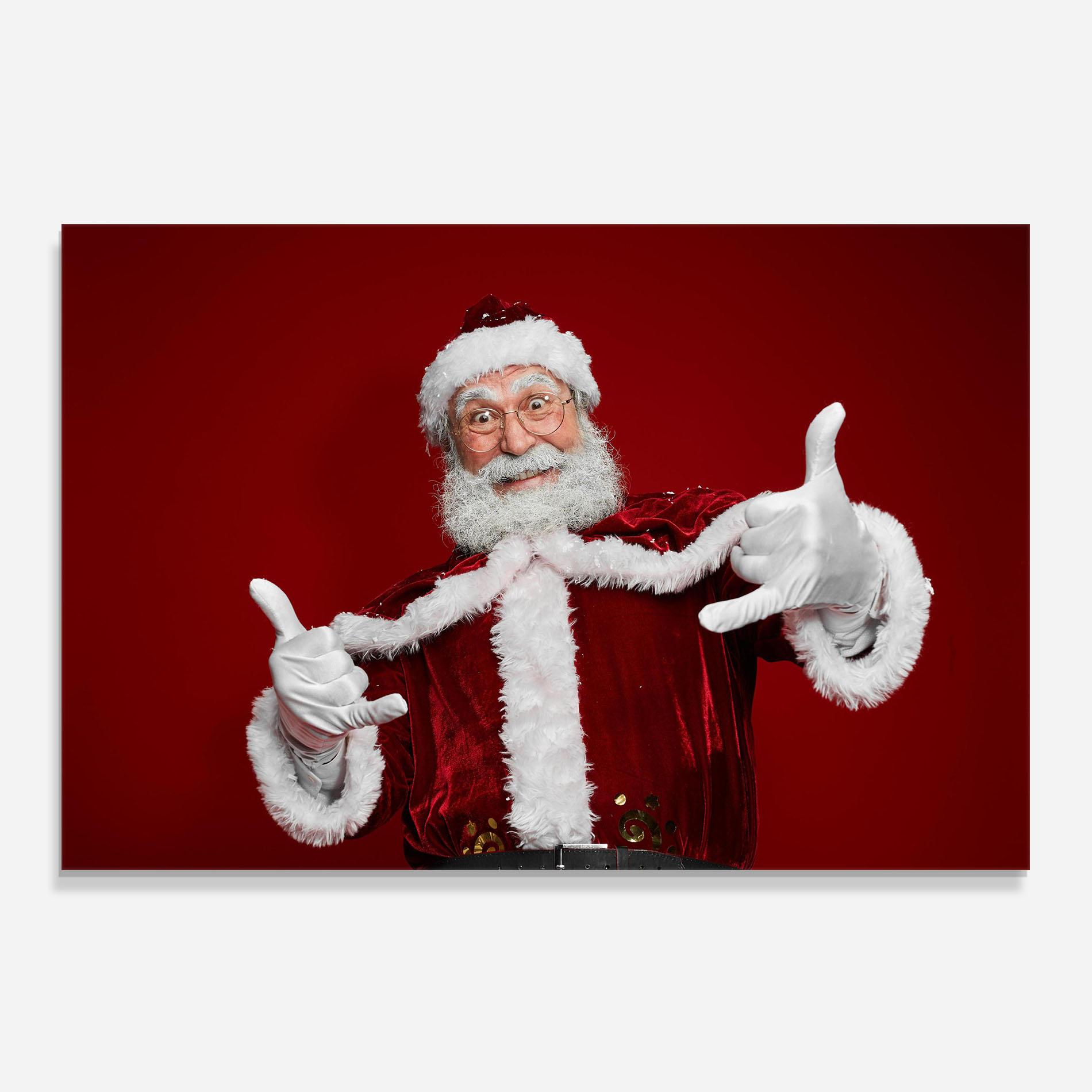 Panou Sticla Bucatarie Cool Santa Claus mockup 0