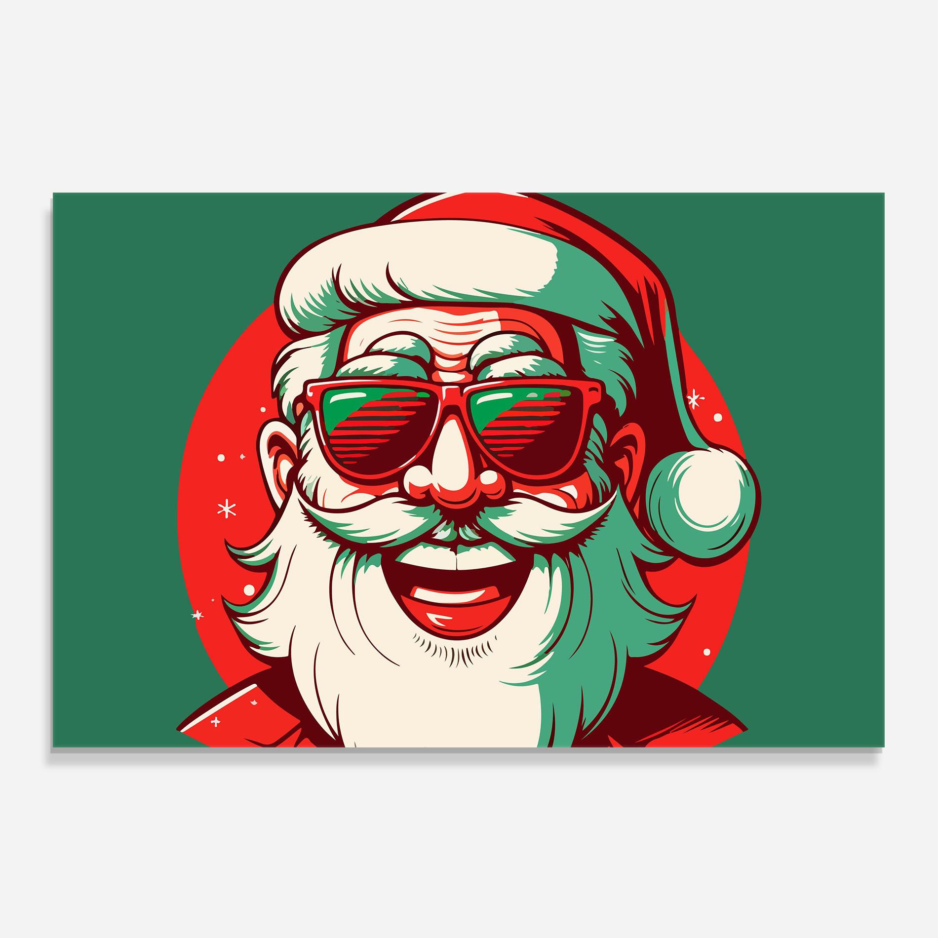 Panou Sticla Bucatarie Crazy Smile Santa mockup 0