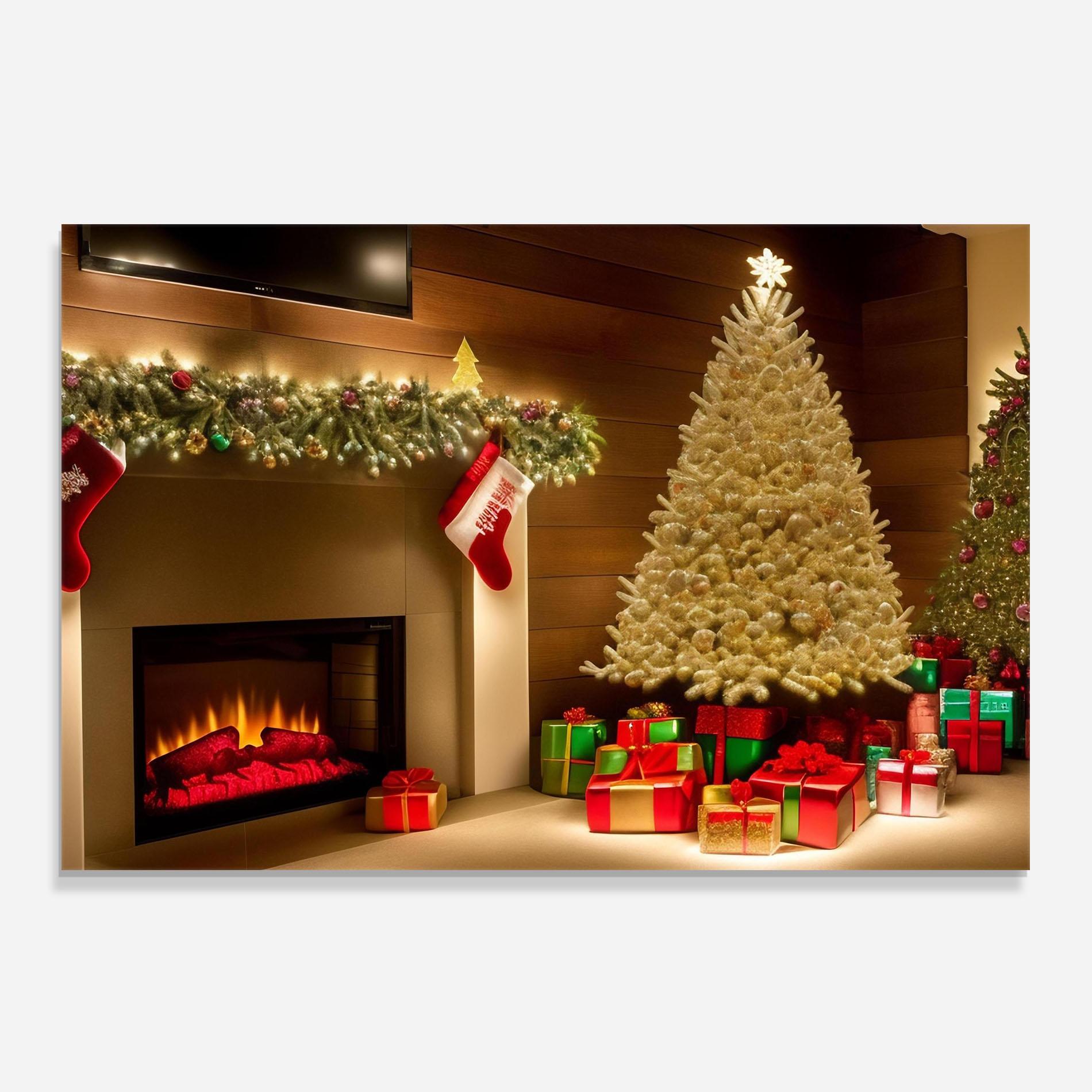 Panou Sticla Bucatarie Decorated Christmas Tree mockup 0