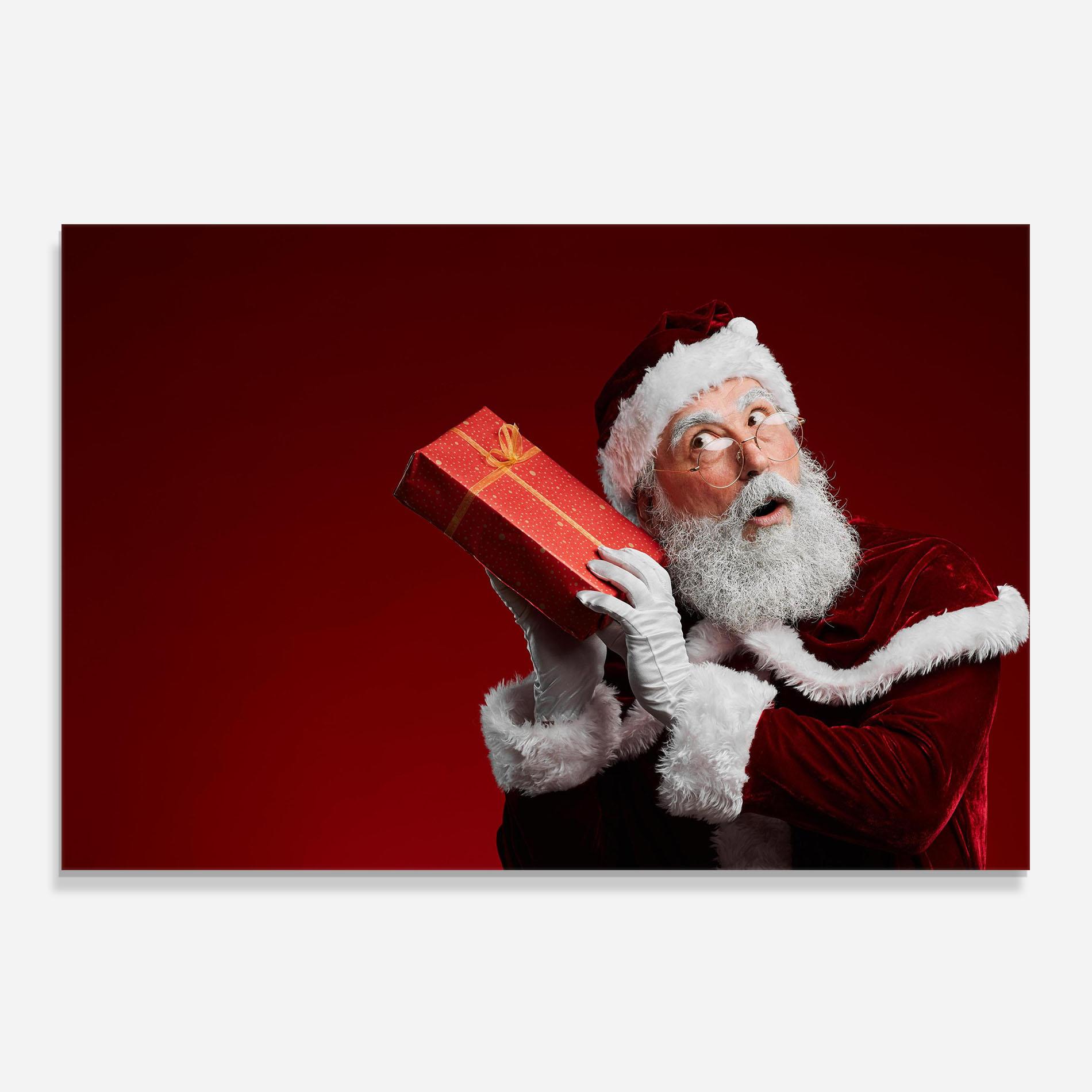 Panou Sticla Bucatarie Santa Holding Present mockup 0