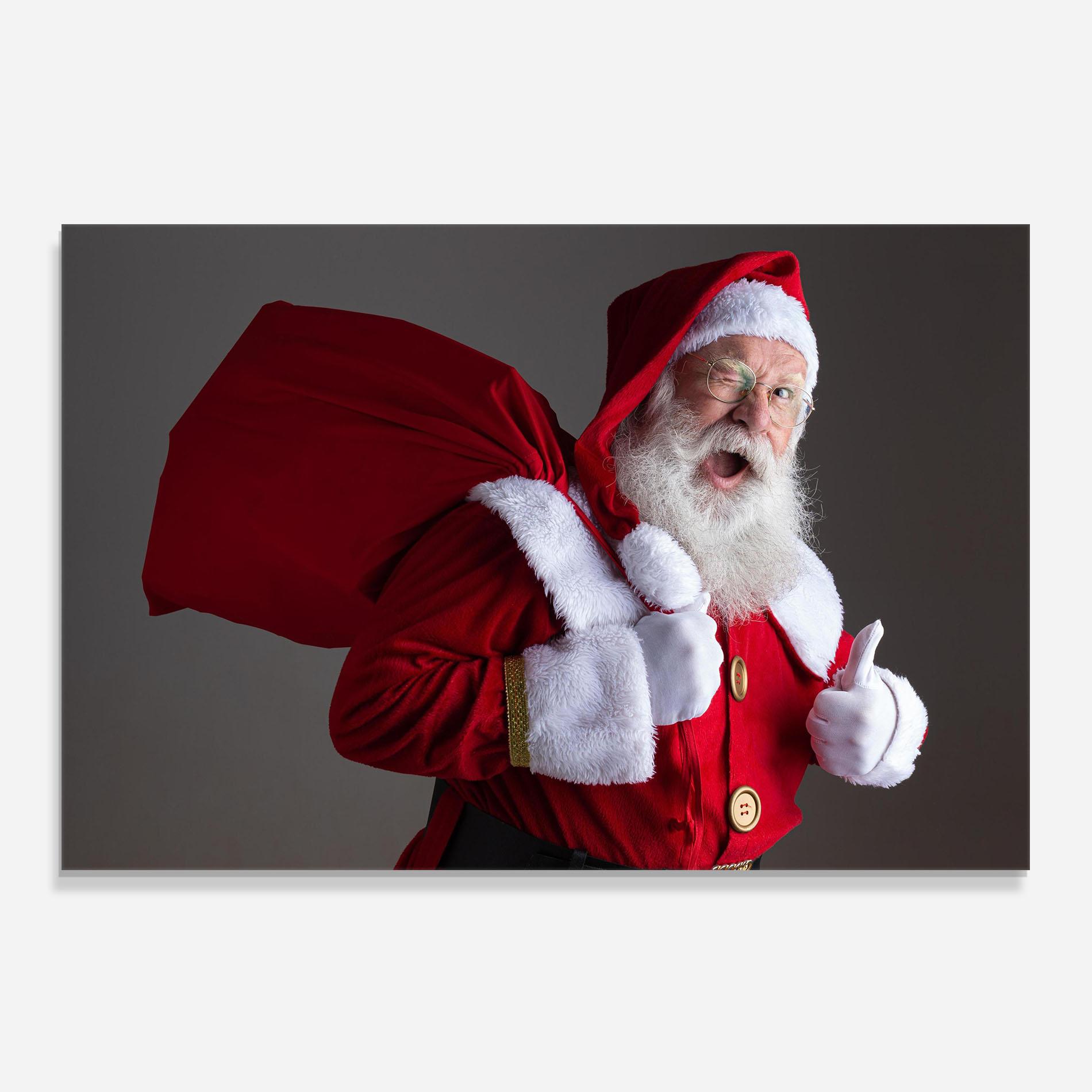 Panou Sticla Bucatarie Santa Smiling mockup 0