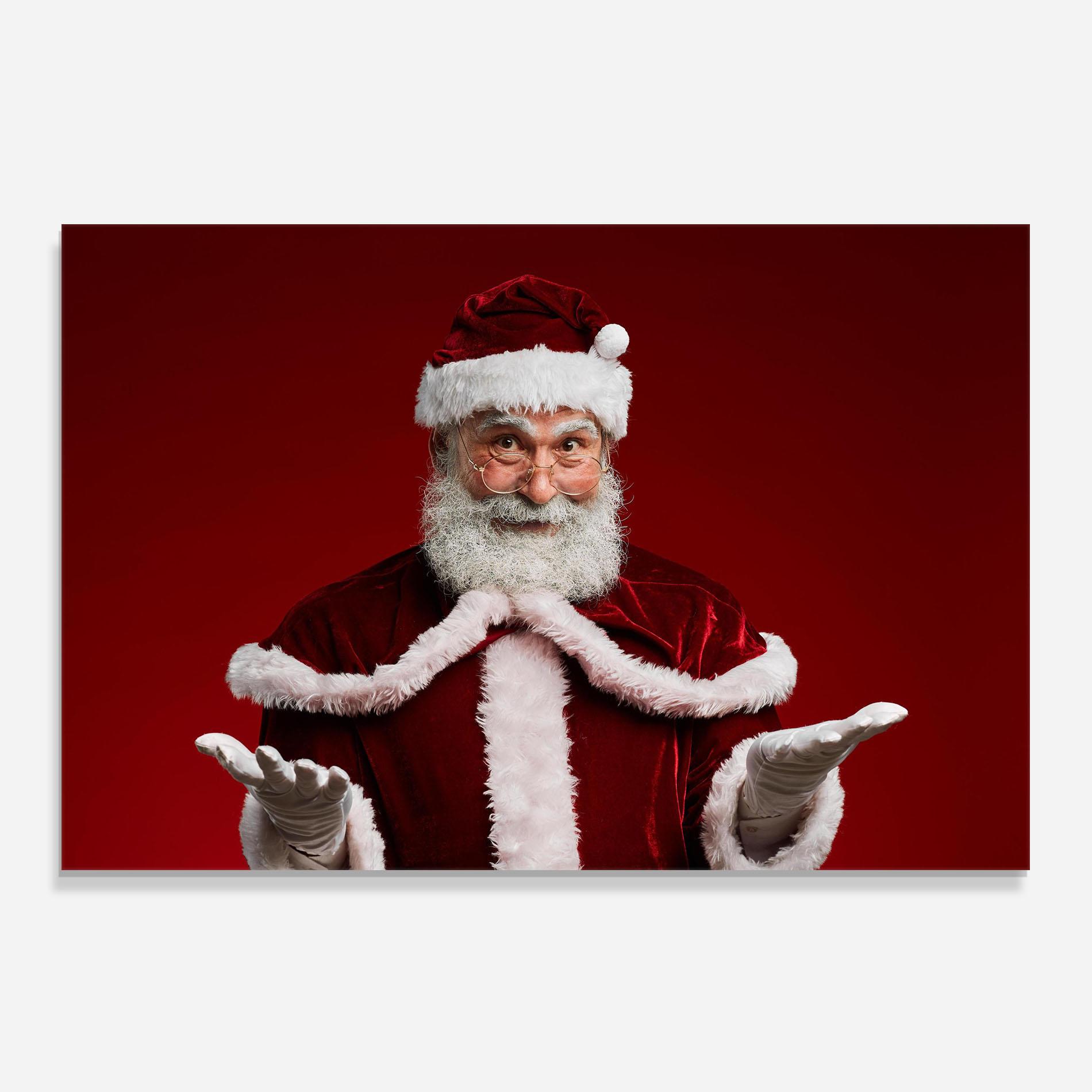 Panou Sticla Bucatarie Santa Welcoming You mockup 0
