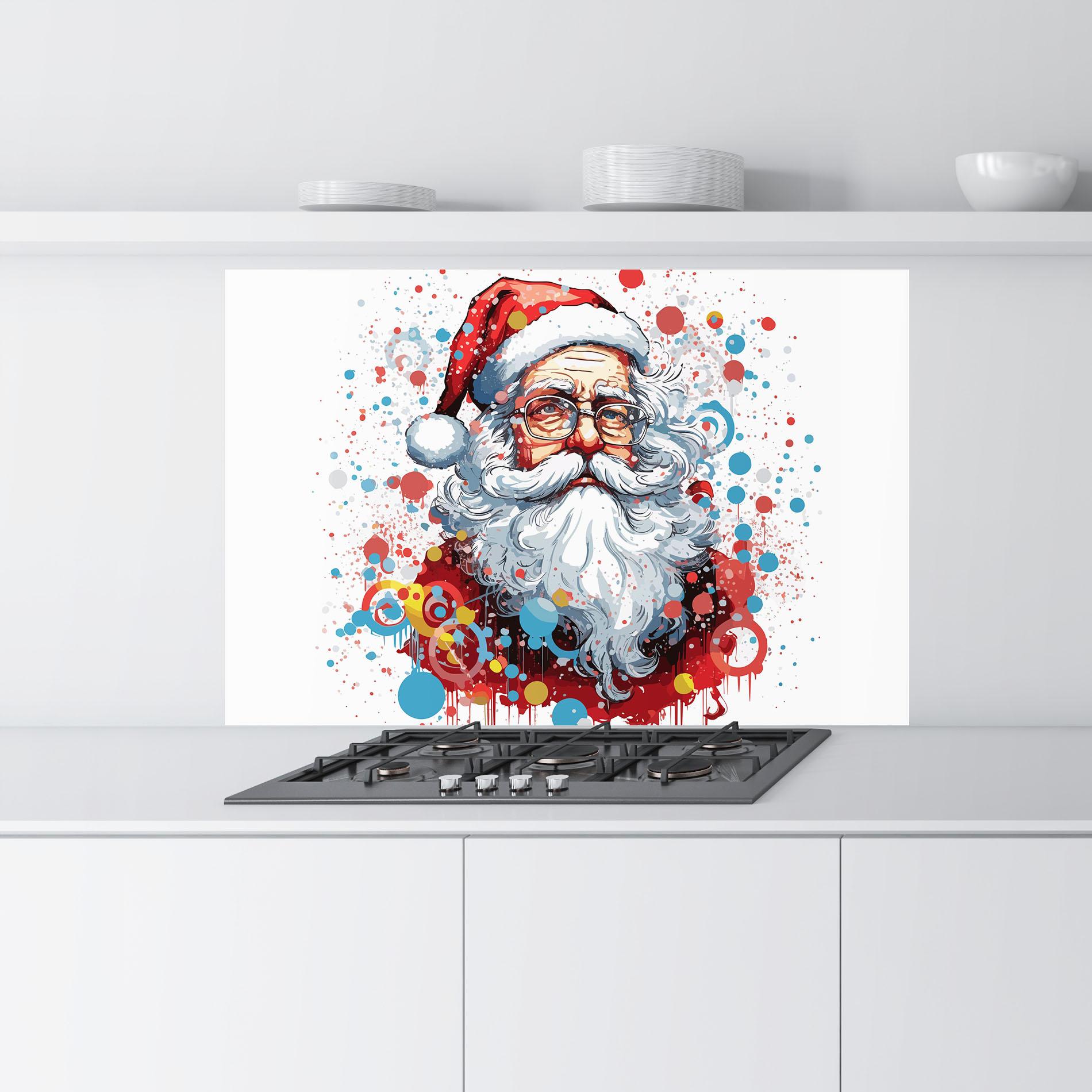 Panou Sticla Bucatarie Artistic Santa mockup 9