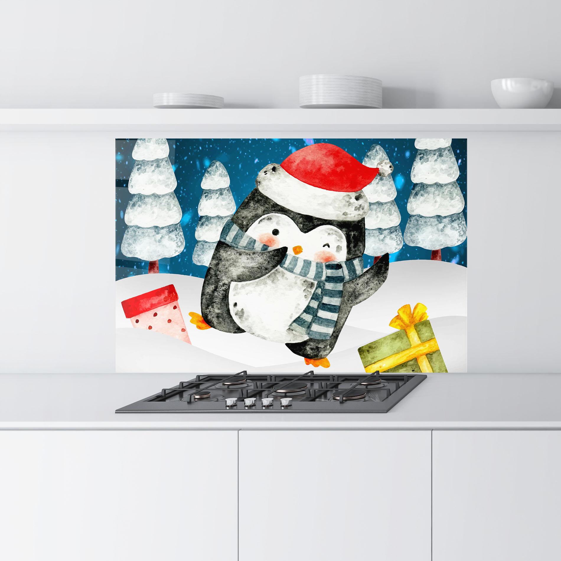 Panou Sticla Bucatarie Blue Pinguin mockup 9