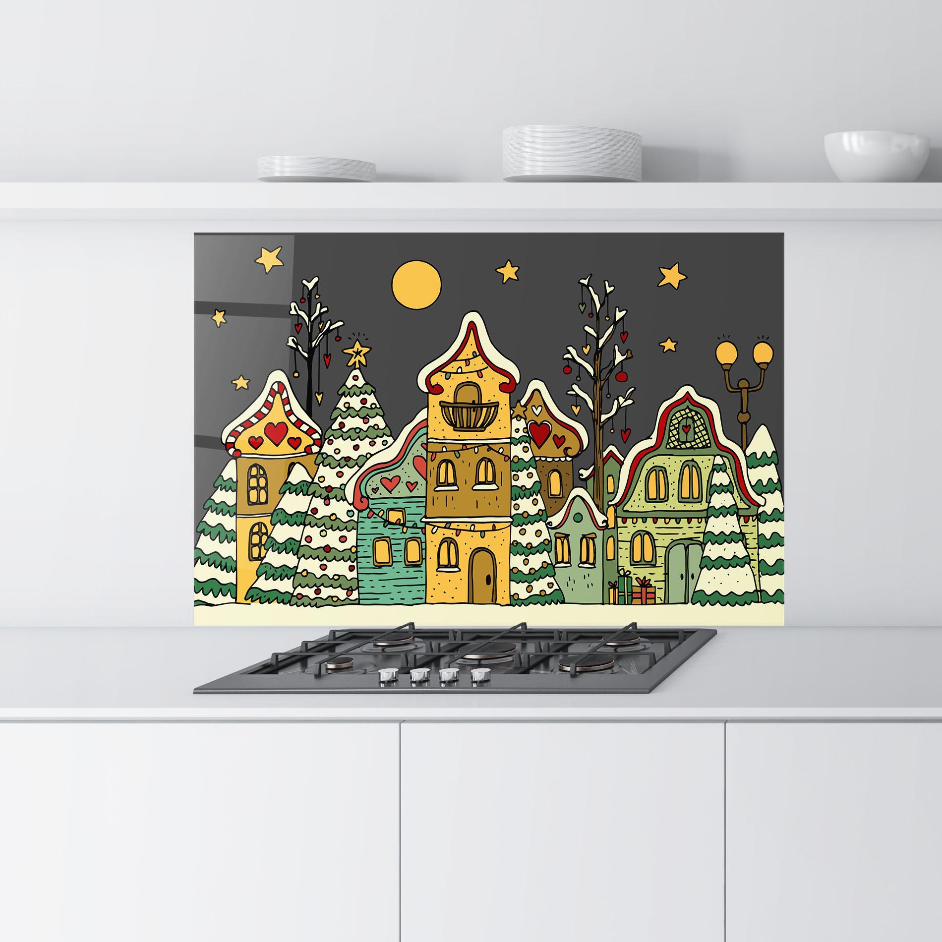 Panou Sticla Bucatarie Christmas Home Art mockup 9