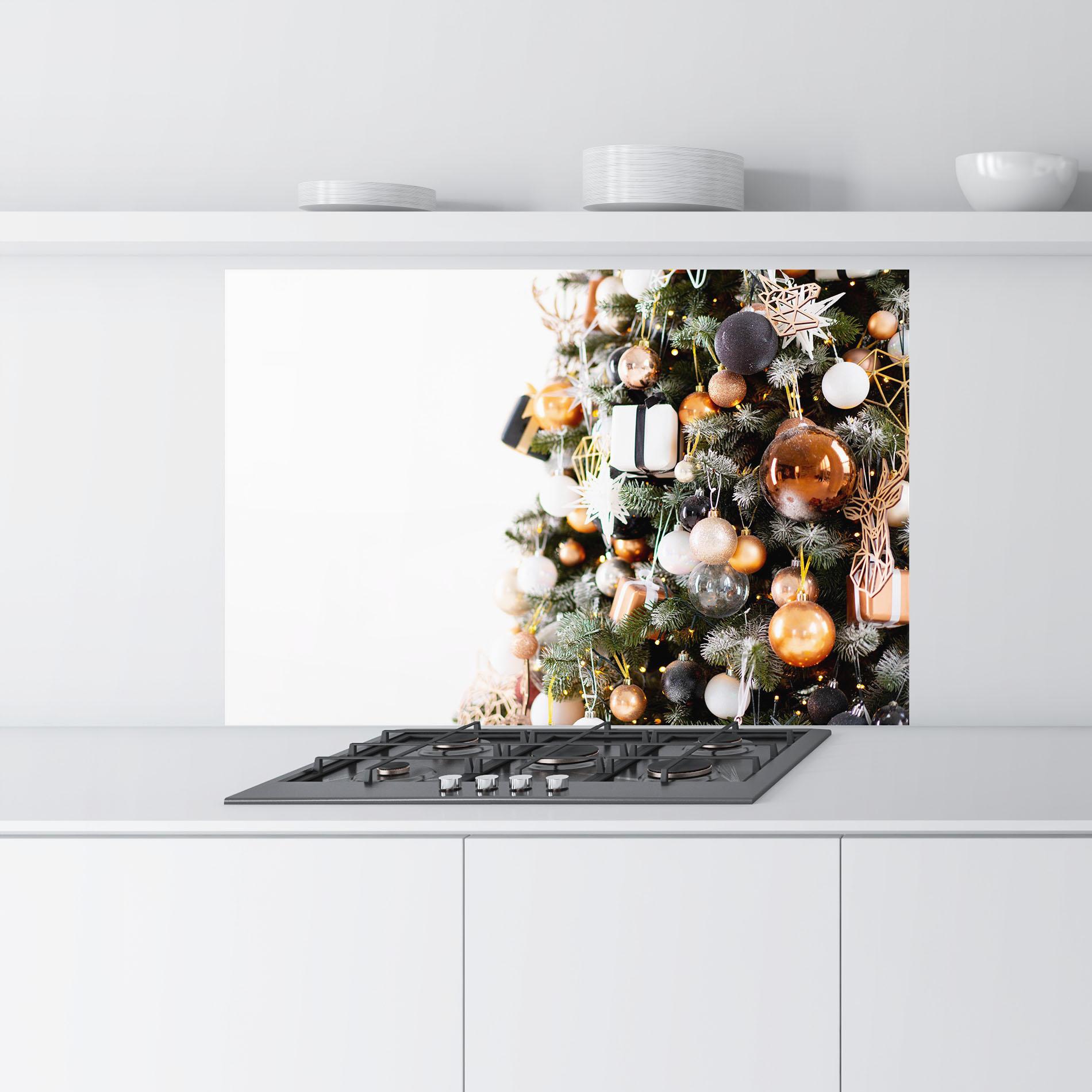 Panou Sticla Bucatarie Christmas Tree Close Up mockup 9