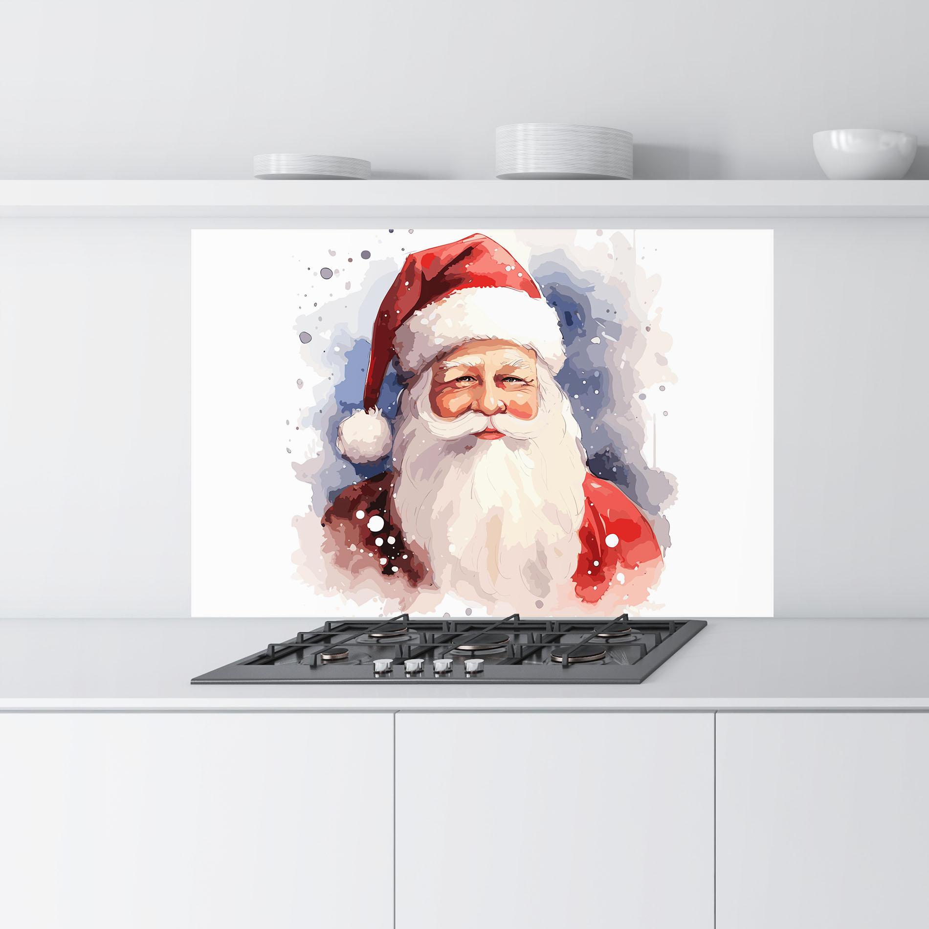Panou Sticla Bucatarie Cute Santa mockup 9
